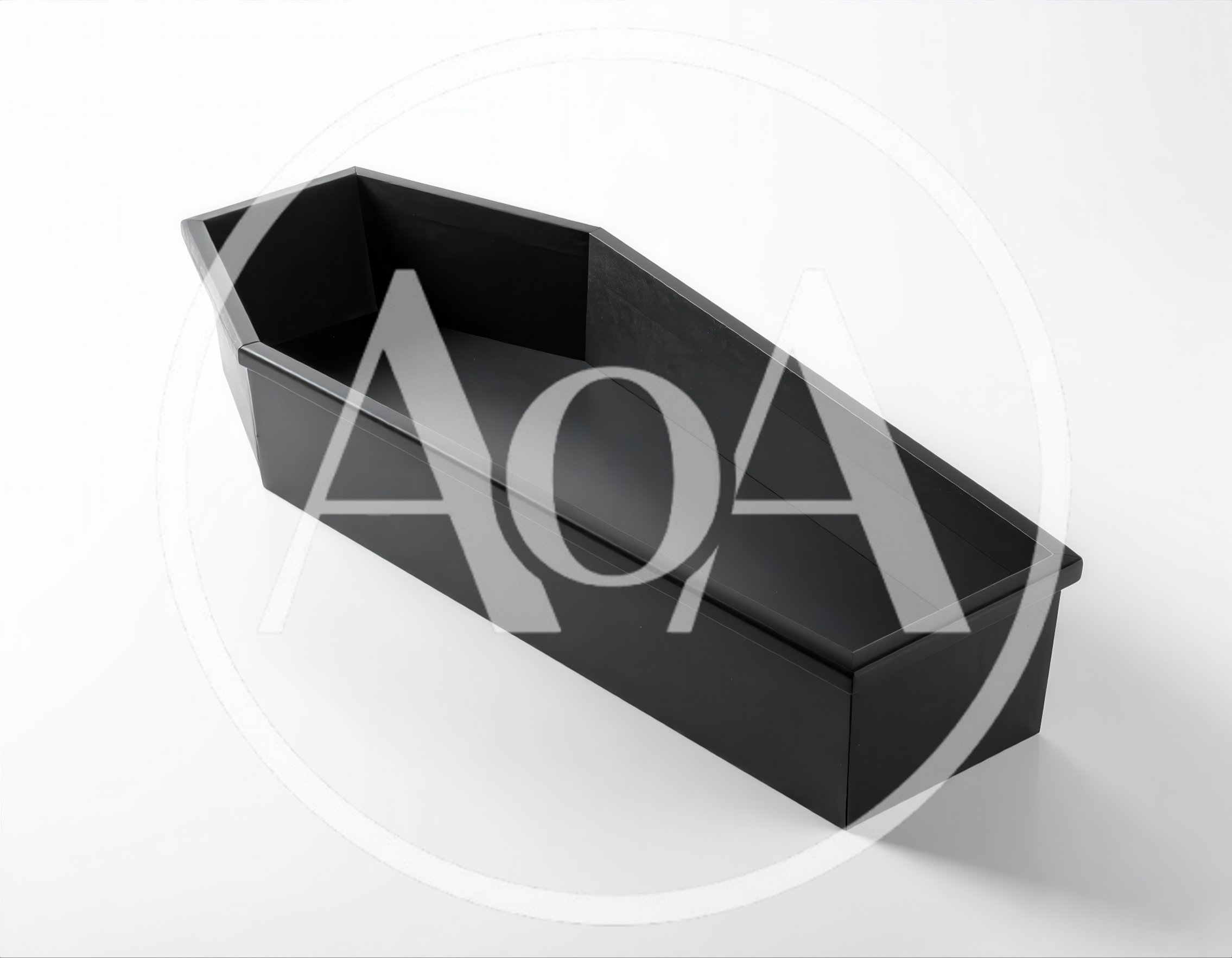 Empty Black Coffin Shaped Serving Tray