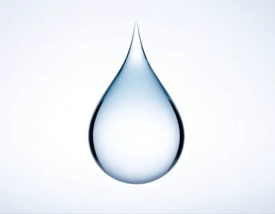 Single Clear Water Drop Isolated On White Background
