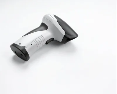Handheld Barcode Scanner on White Background