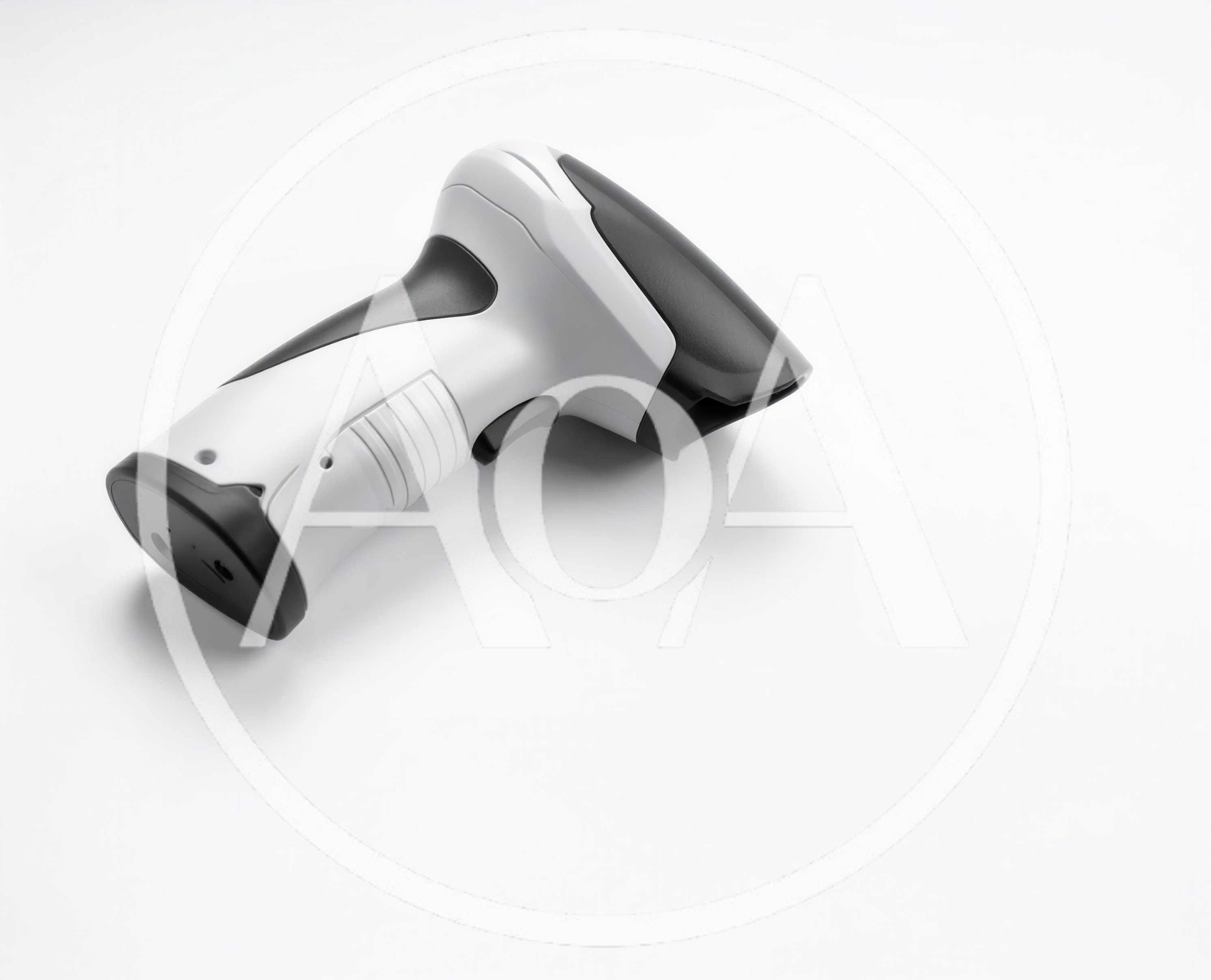 Handheld Barcode Scanner on White Background