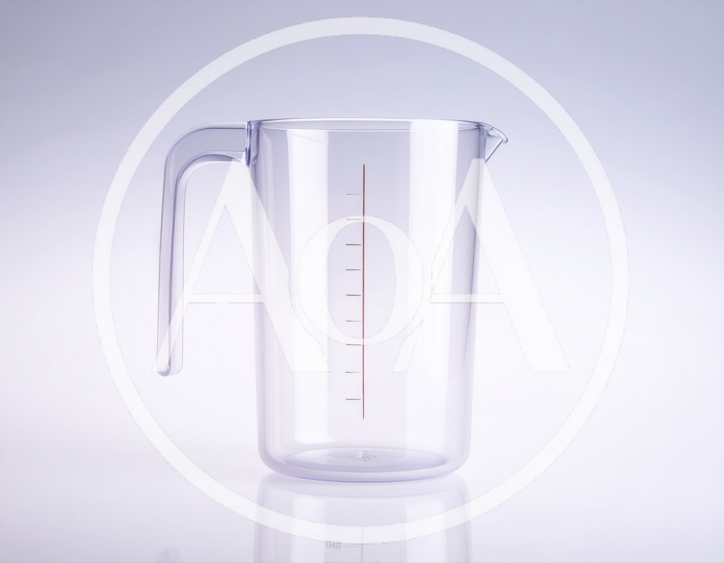 Clear Plastic Measuring Pitcher On White Background