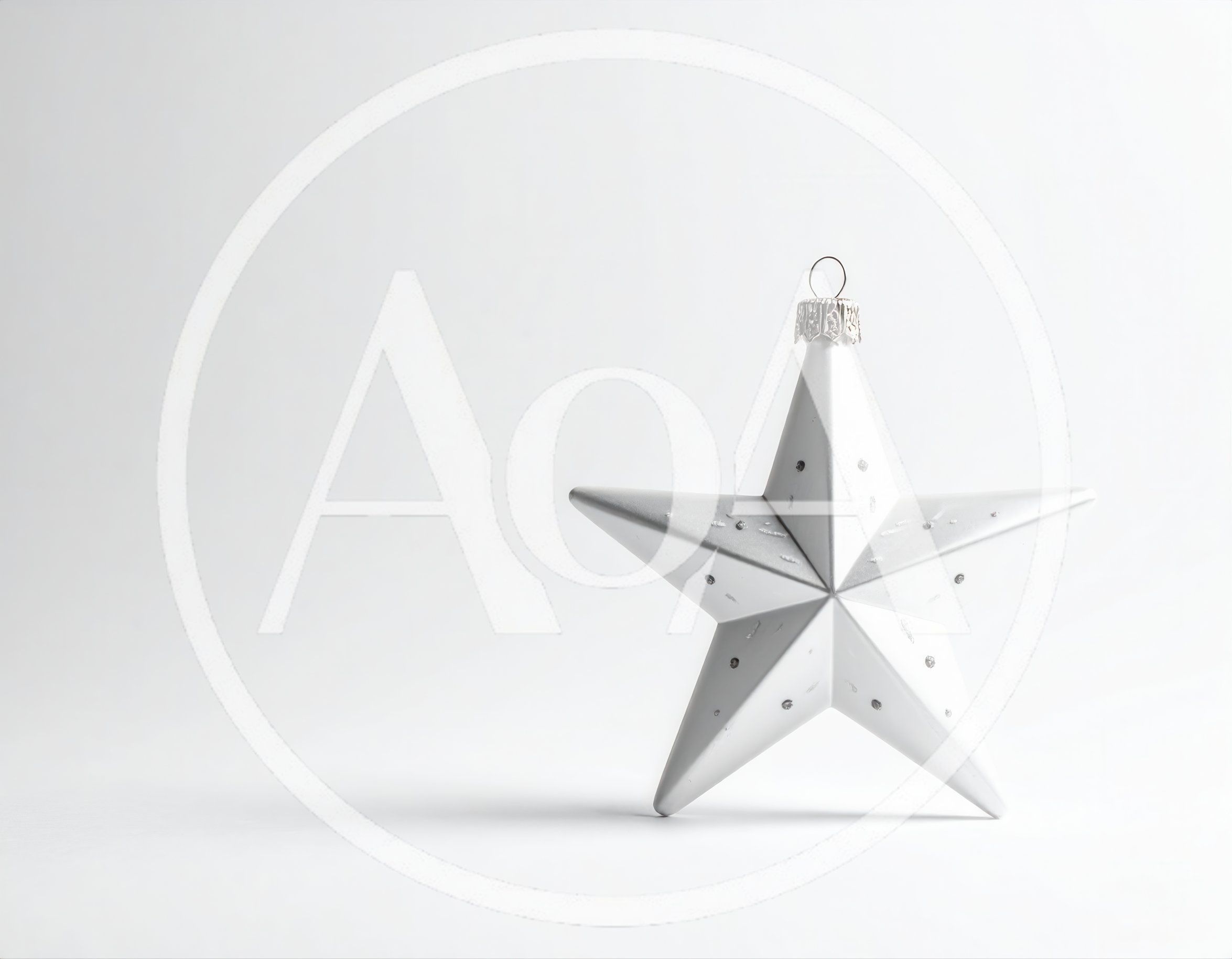 White Star Christmas Ornament On White Background