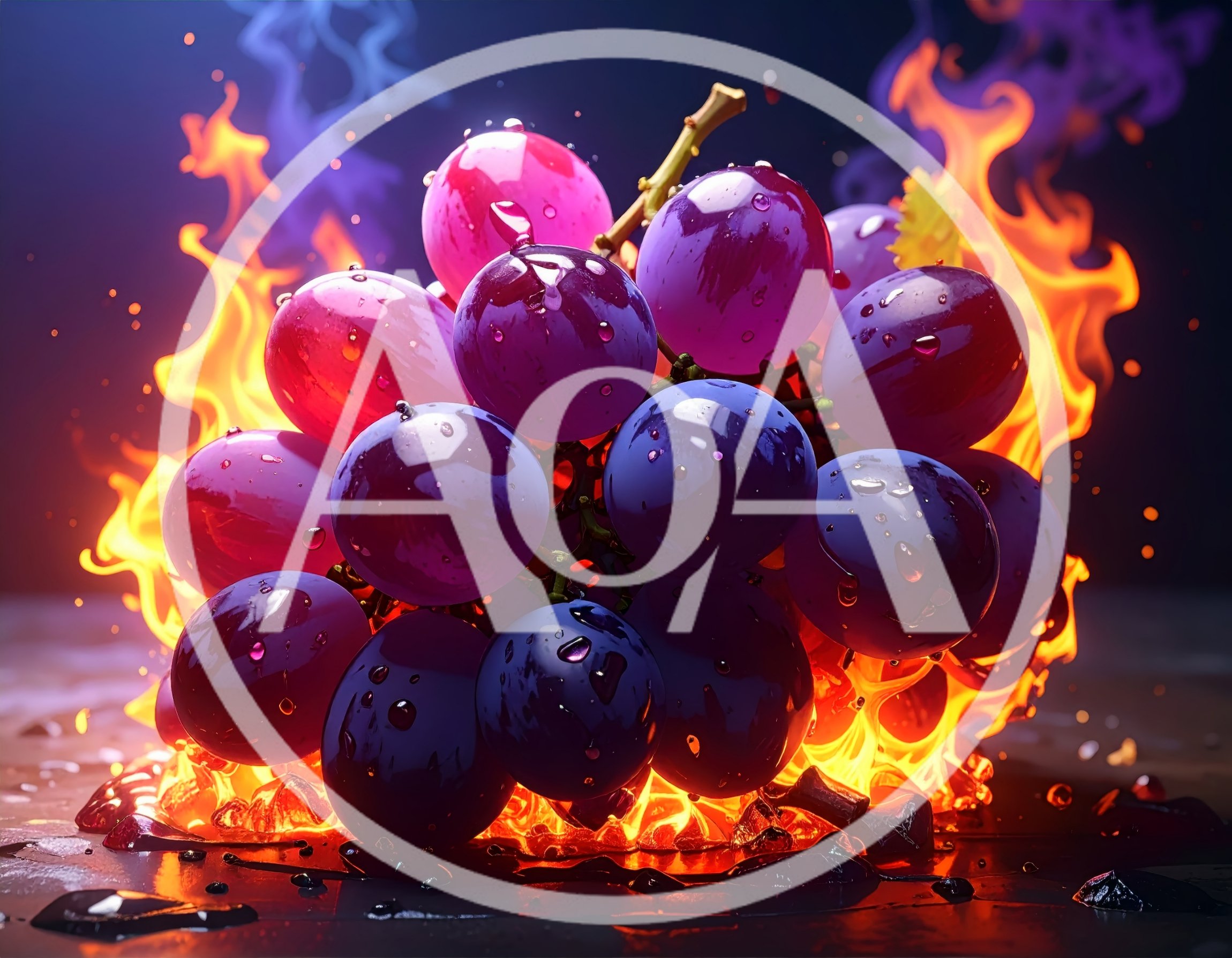 Grapes Burning In Intense Fire