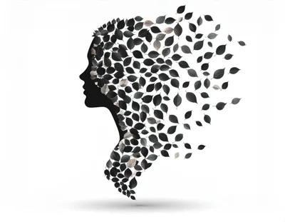 Silhouette Of A Woman Formed By Falling Leaves