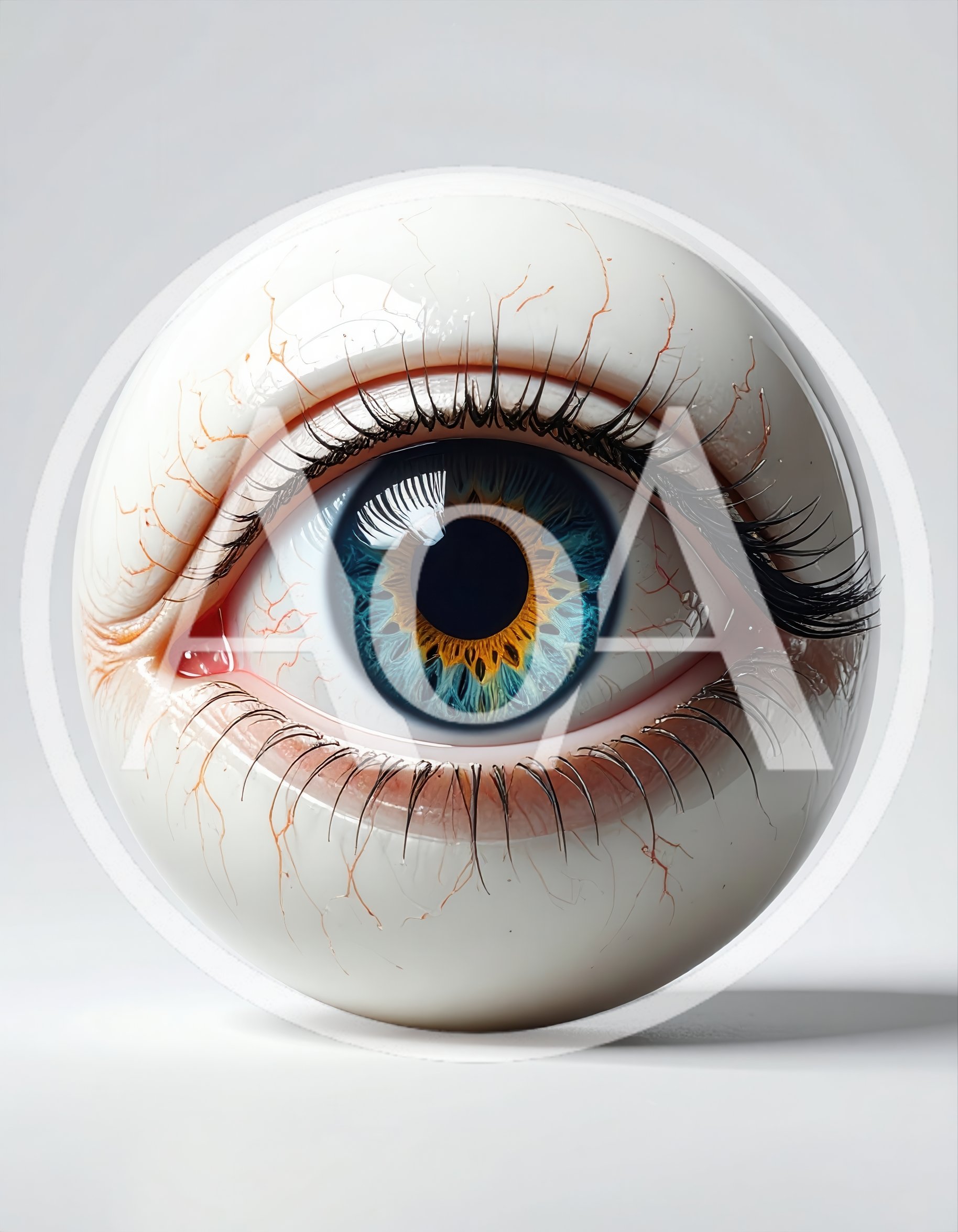 Surreal Human Eyeball With Detailed Iris And Eyelashes