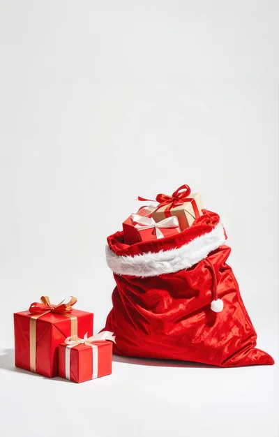 Santa Claus Red Velvet Gift Sack With Presents