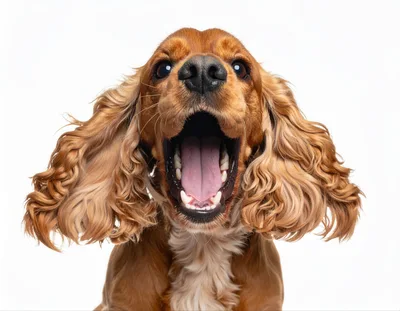 Cocker Spaniel Dog Yawning With Mouth Wide Open