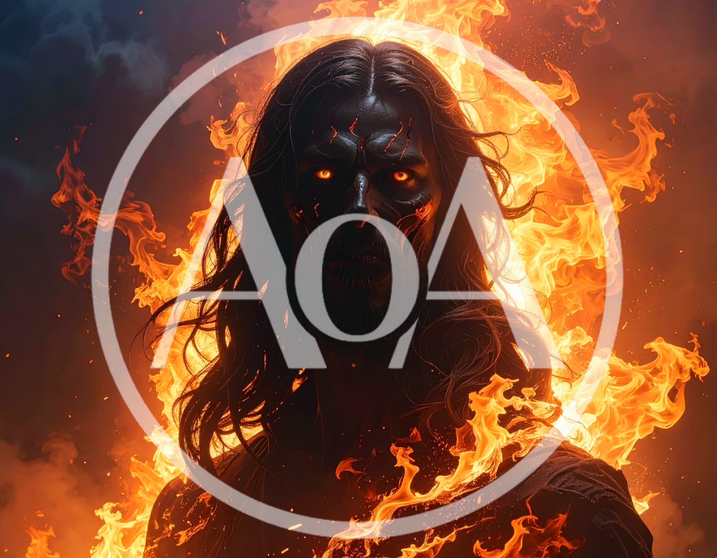 Dark Fantasy Portrait Of A Fiery Demon Man