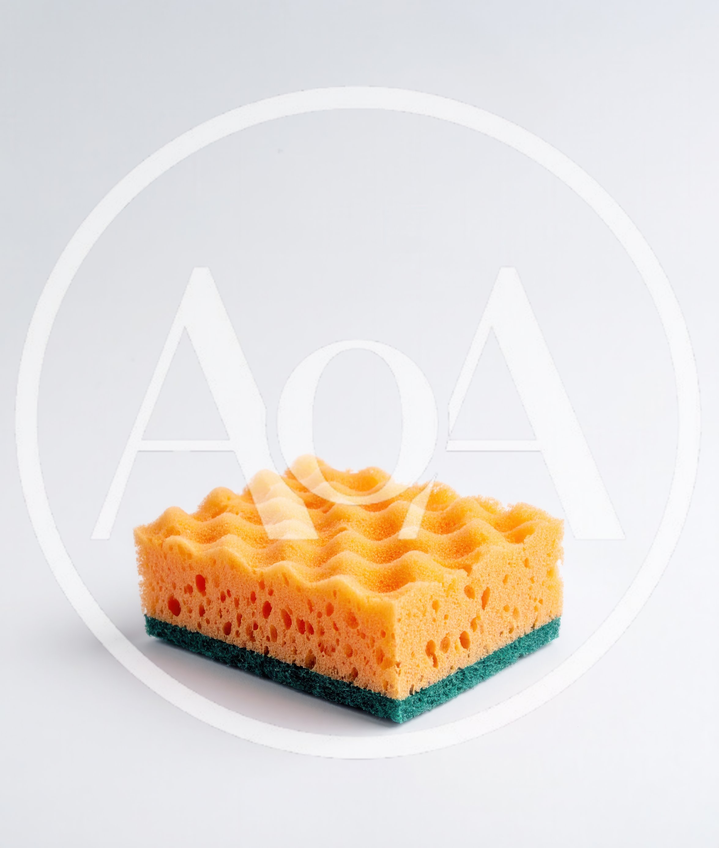 Single Yellow Kitchen Sponge With Green Scouring Pad