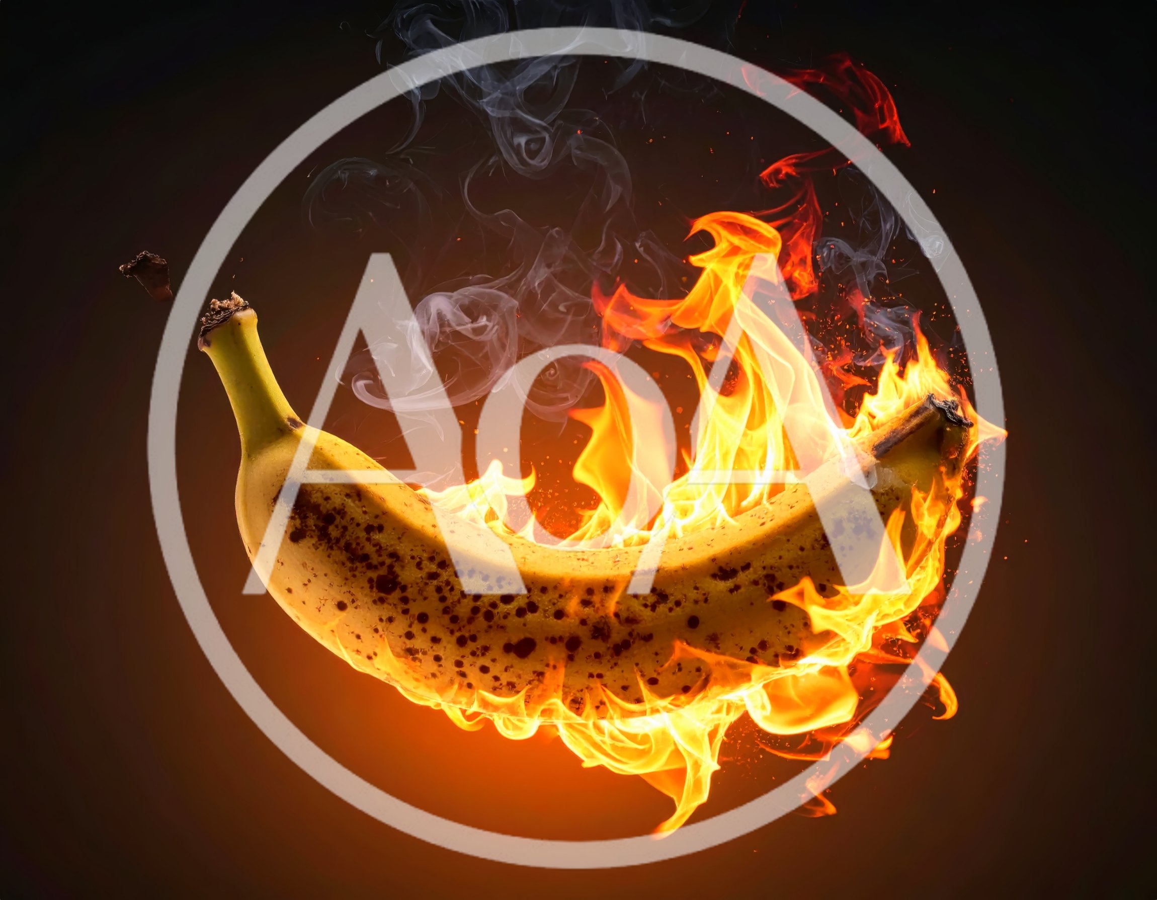 A Ripe Banana Engulfed In Intense Flames