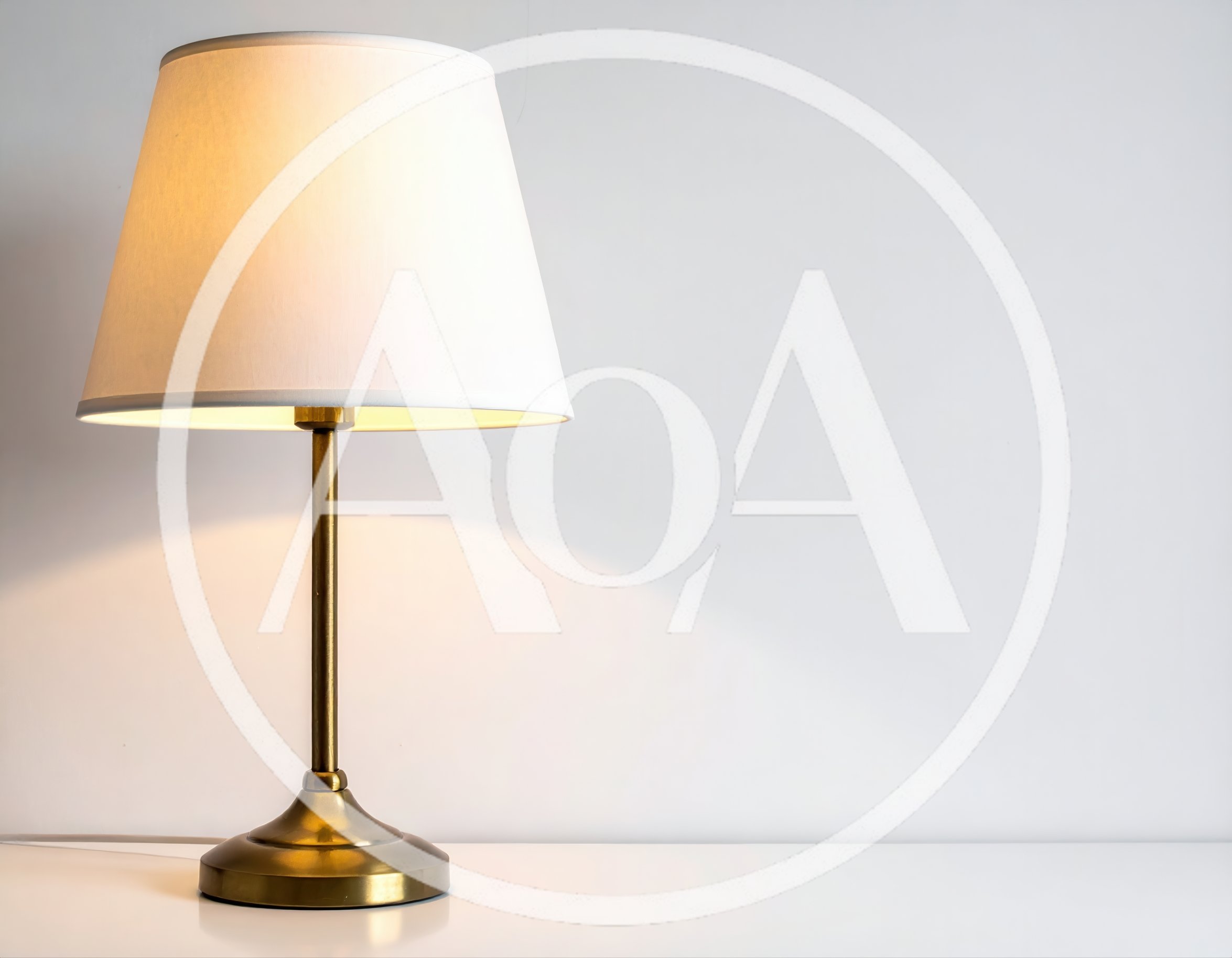 Modern Brass Table Lamp With White Shade