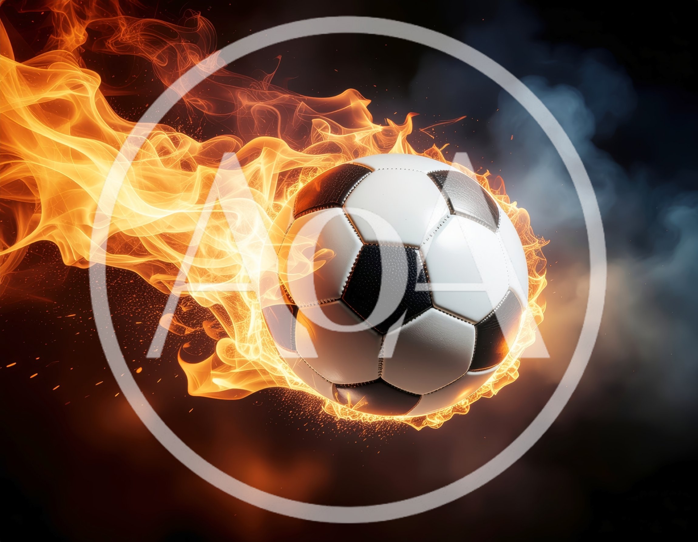 Soccer Ball Engulfed In Intense Flames