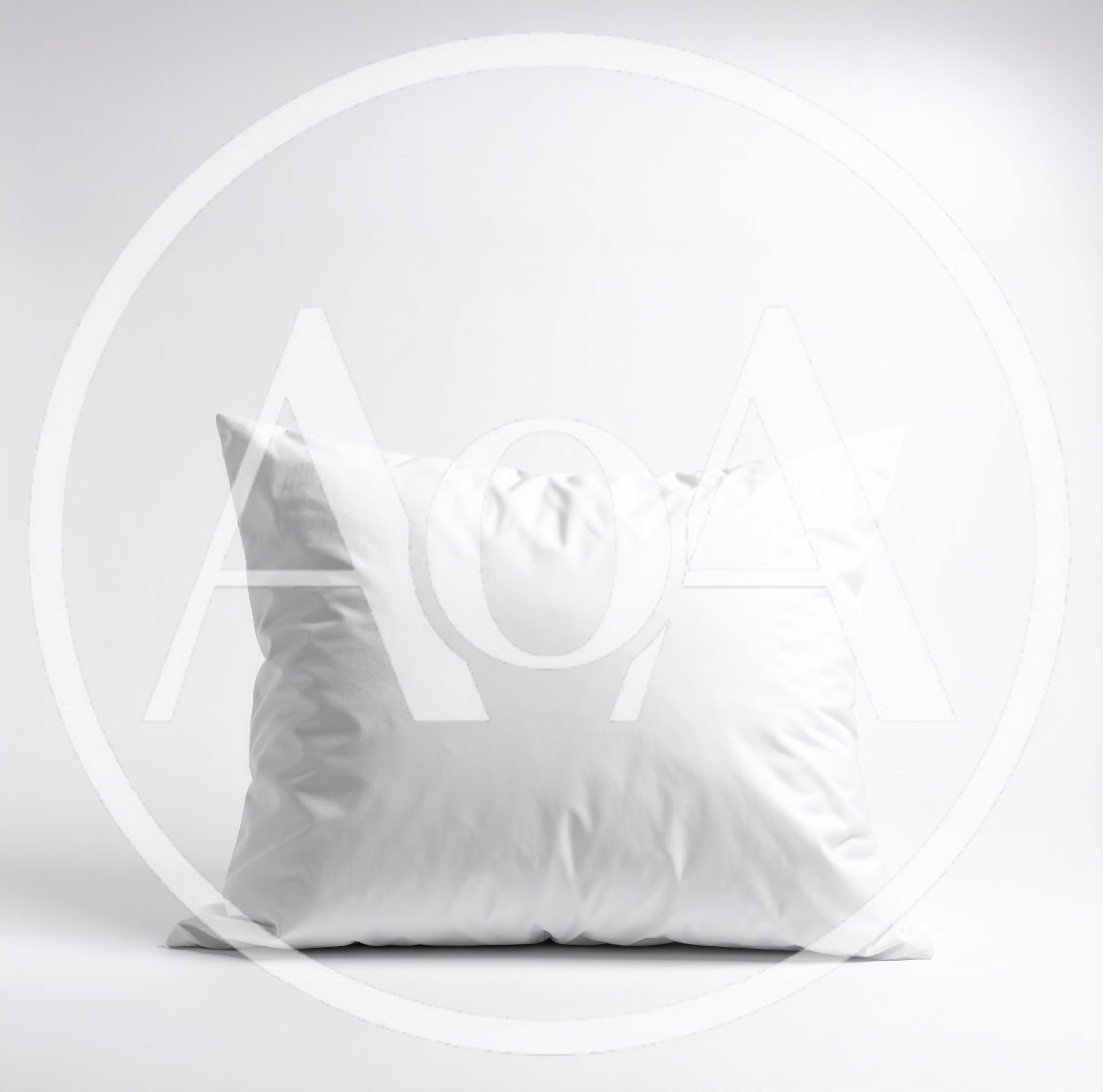White Square Pillow On Plain Background