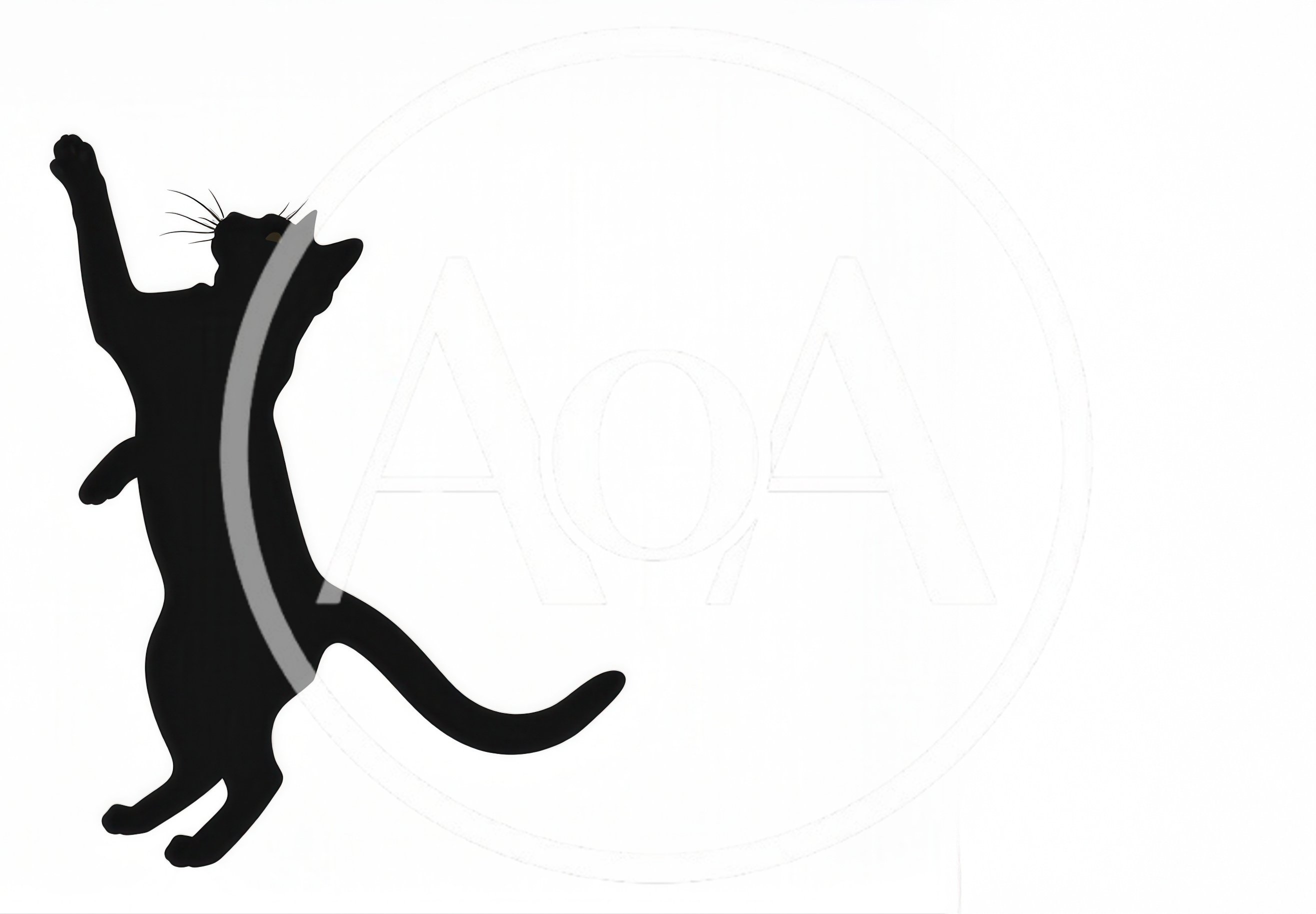 Silhouette Of A Black Cat Reaching Upwards