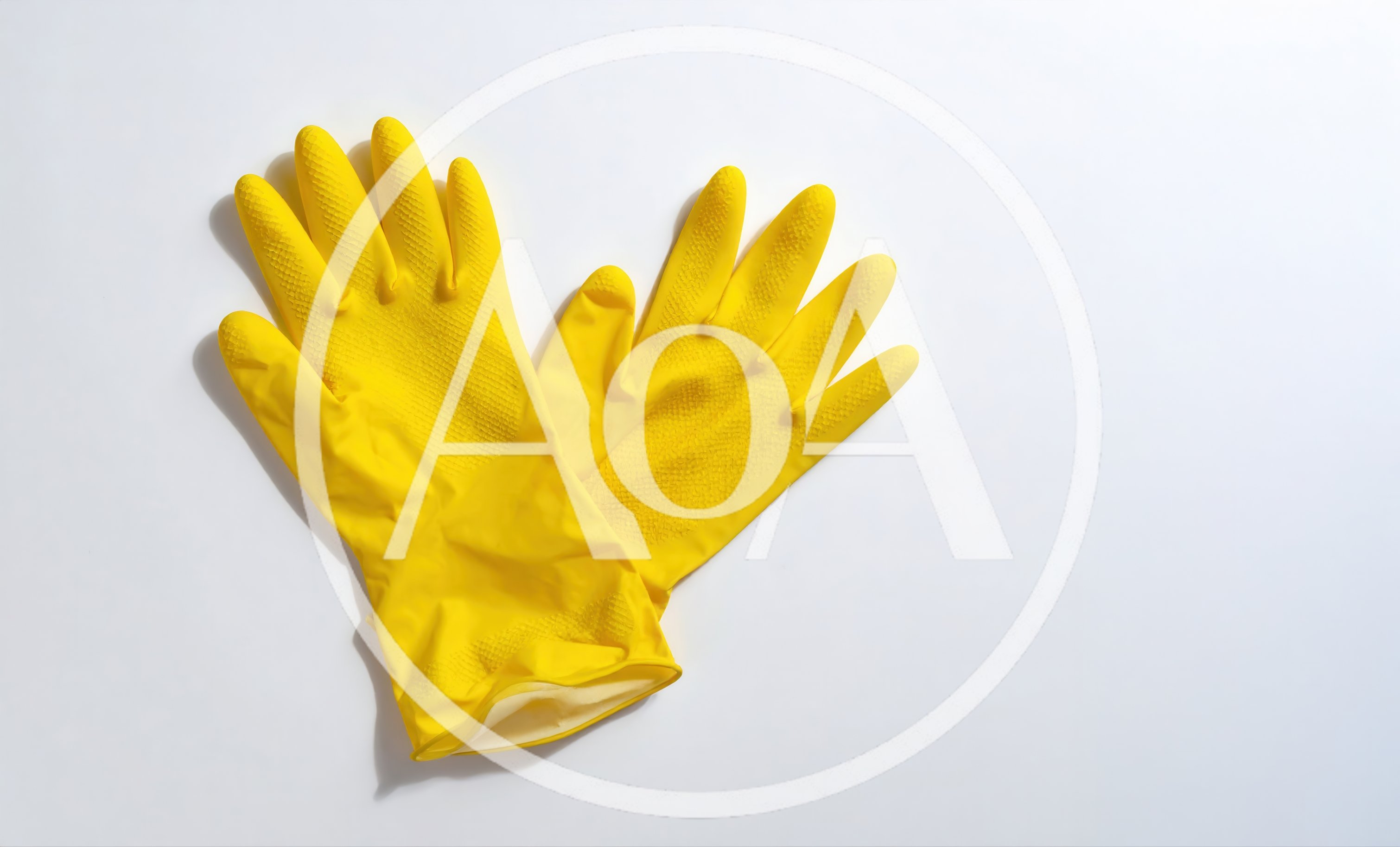 Pair Of Yellow Rubber Cleaning Gloves