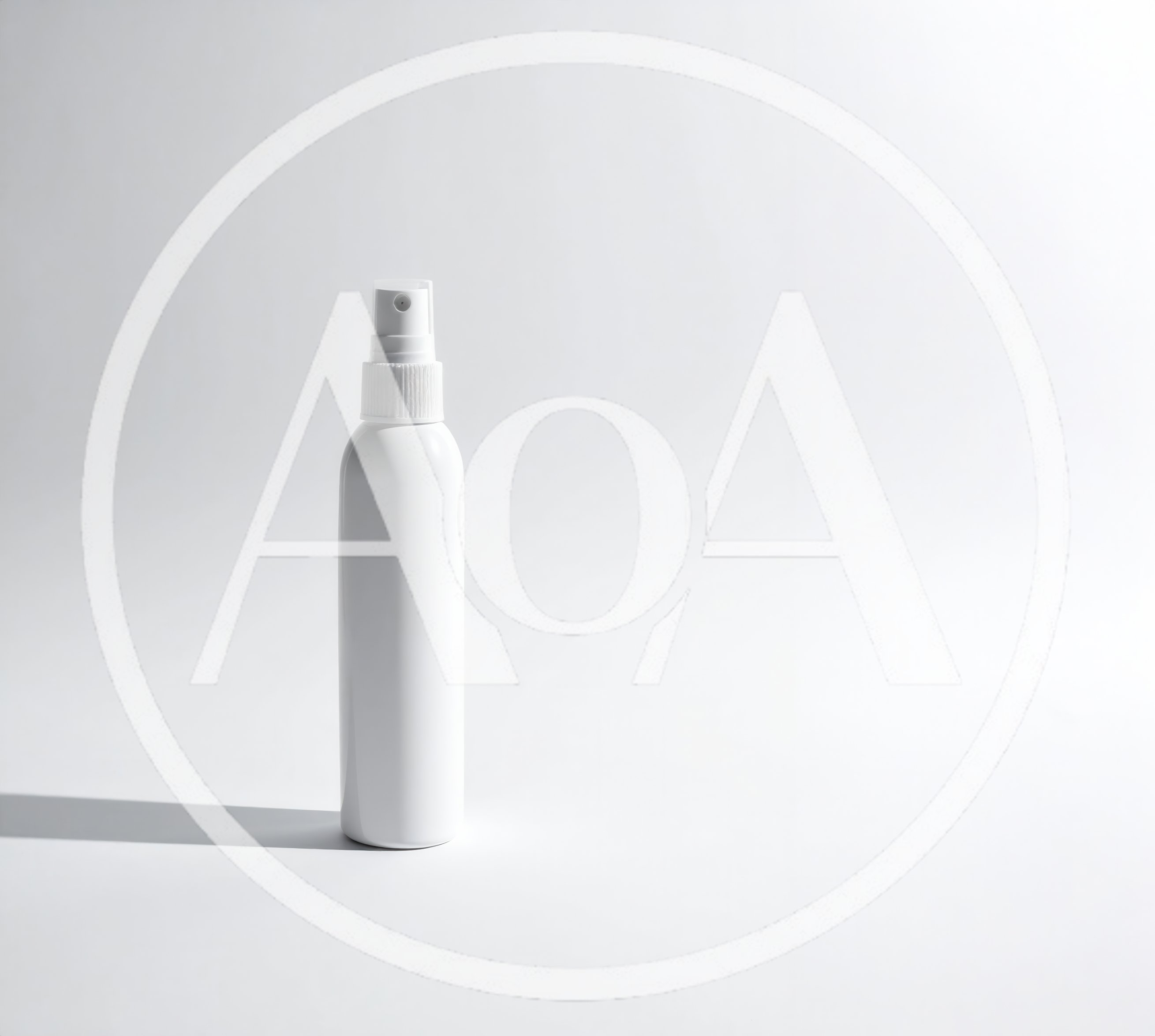White Spray Bottle On A Plain Background