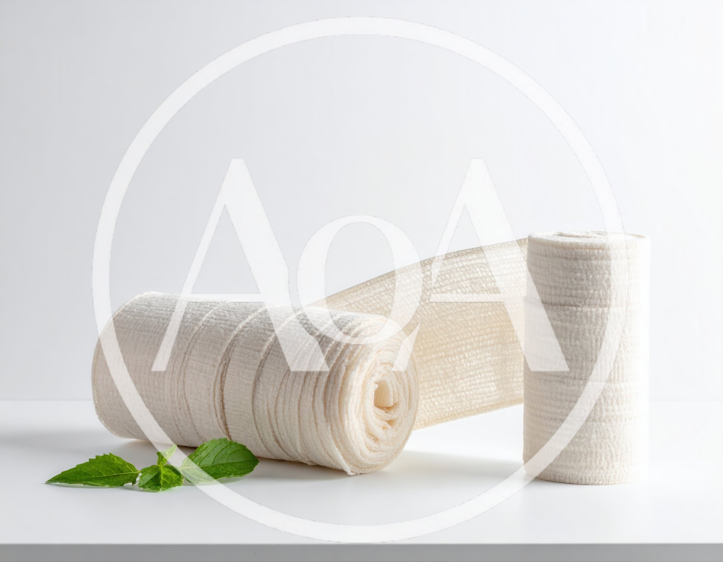 Two White Medical Compression Bandage Rolls