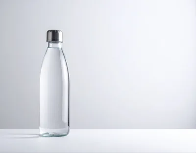 Clear Glass Water Bottle With Metal Cap