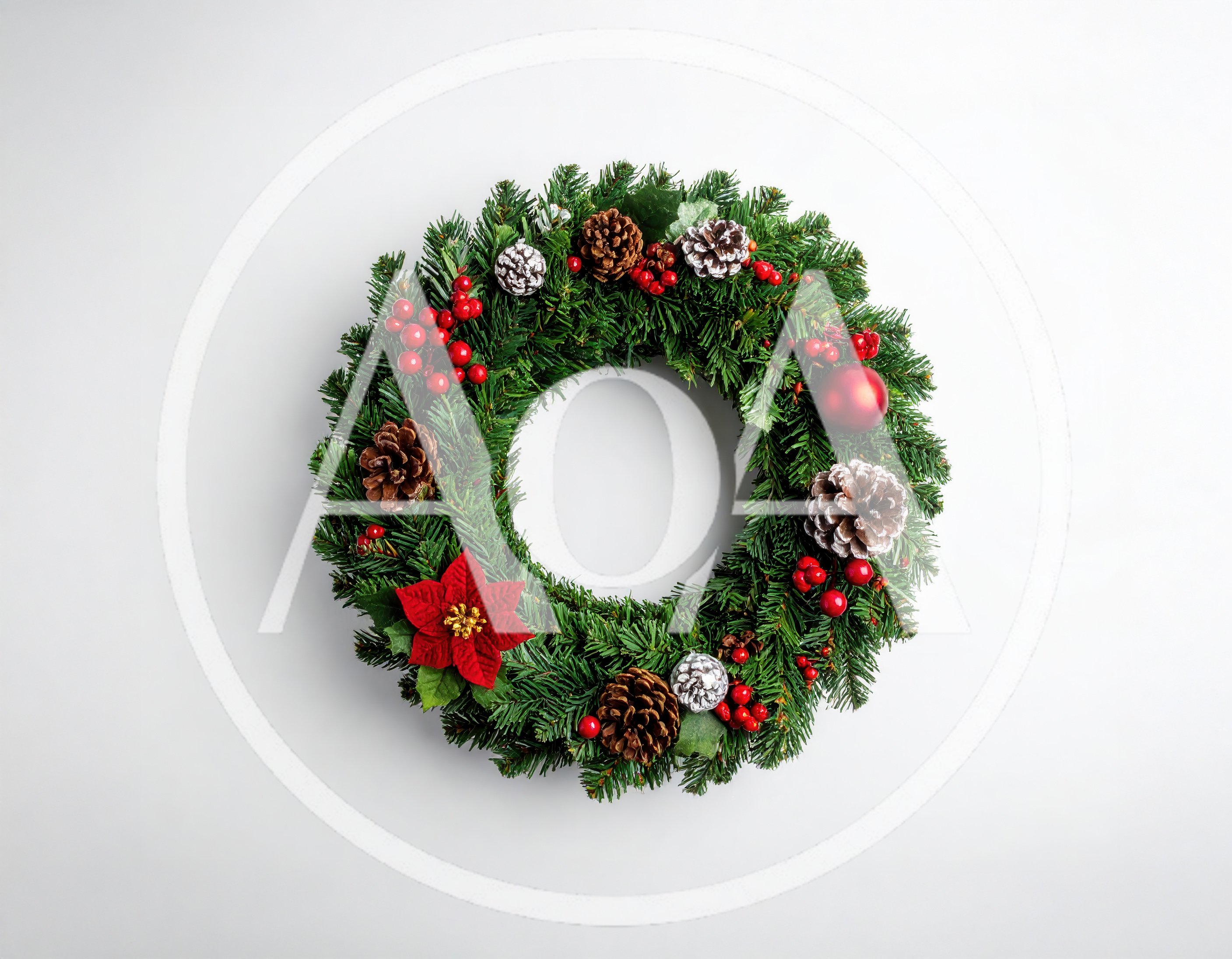 Christmas Wreath With Pinecones And Berries
