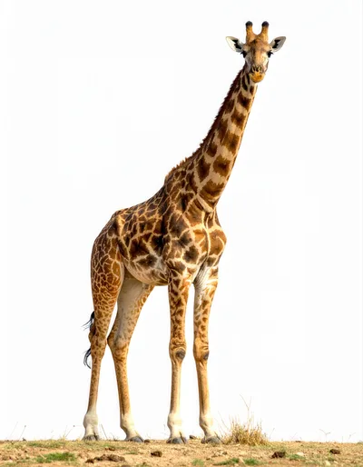 Full Body Portrait Of A Giraffe Standing