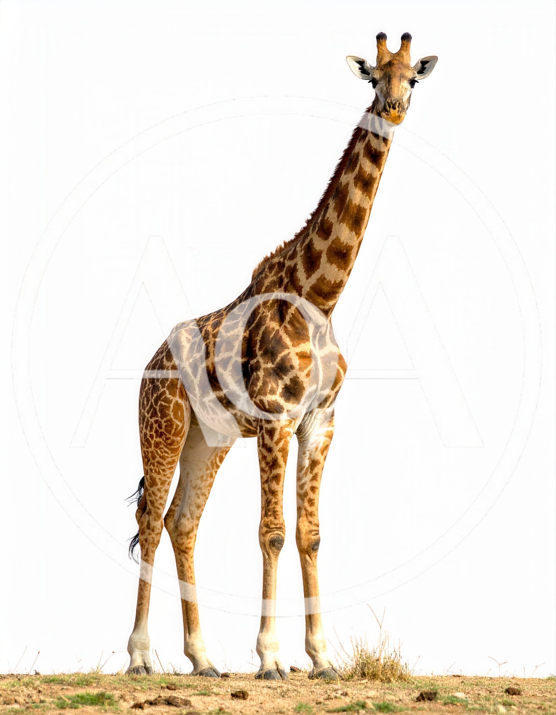 Full Body Portrait Of A Giraffe Standing