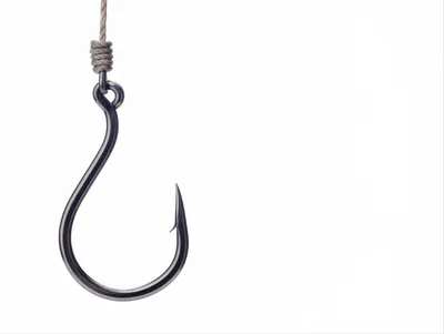 Single Metal Fishing Hook Hanging From A String
