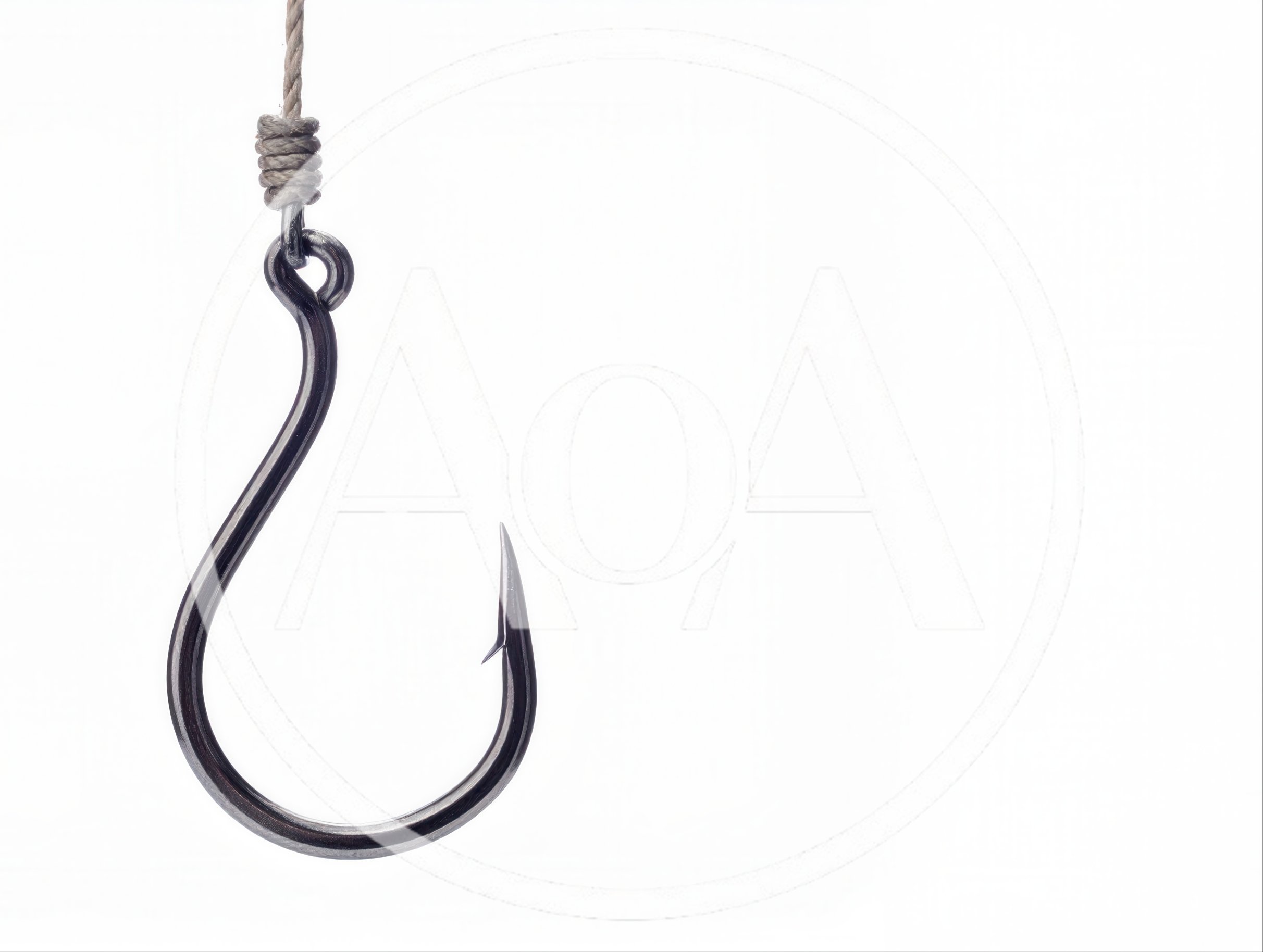 Single Metal Fishing Hook Hanging From A String