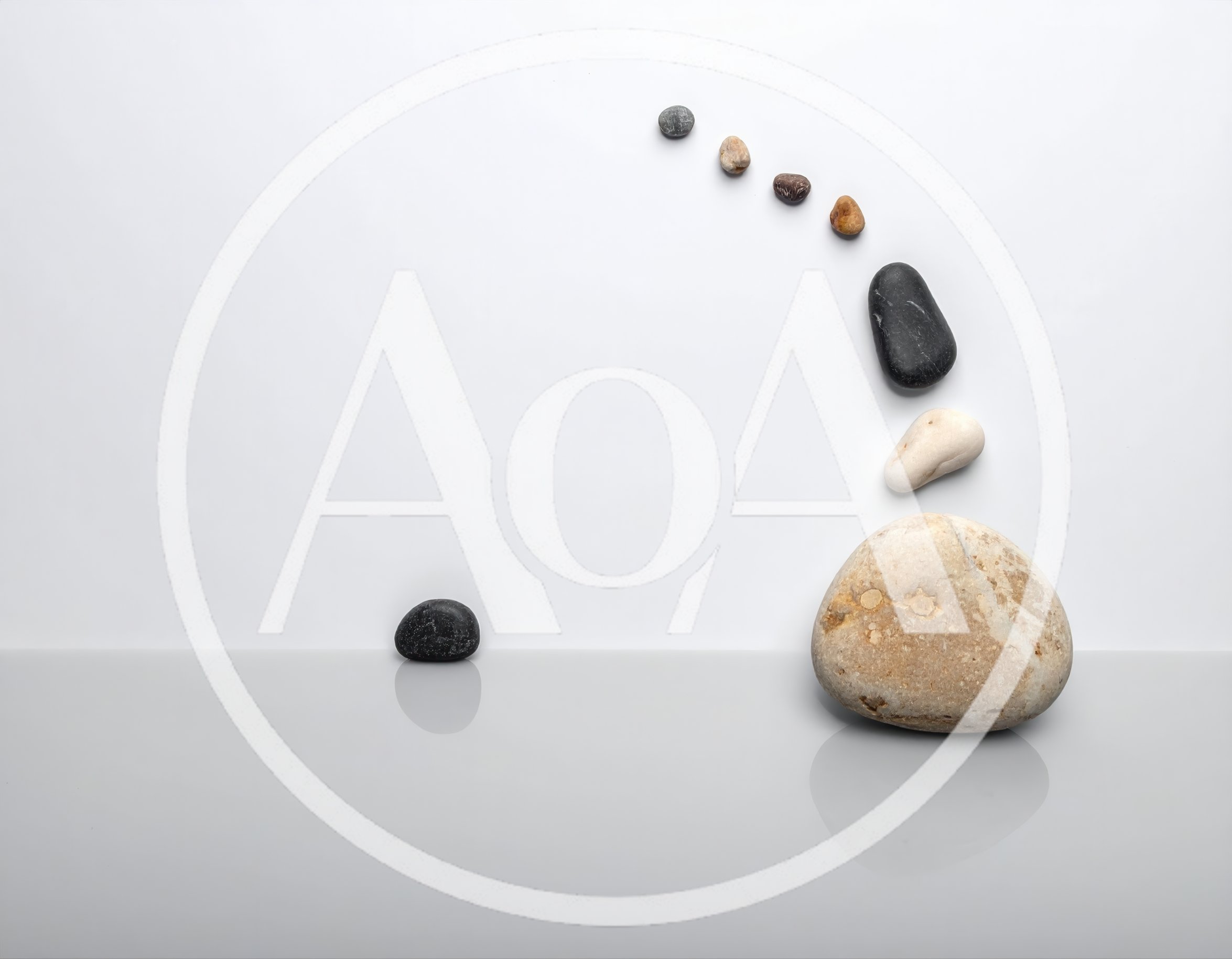 Zen Stone Balance Composition on White Background