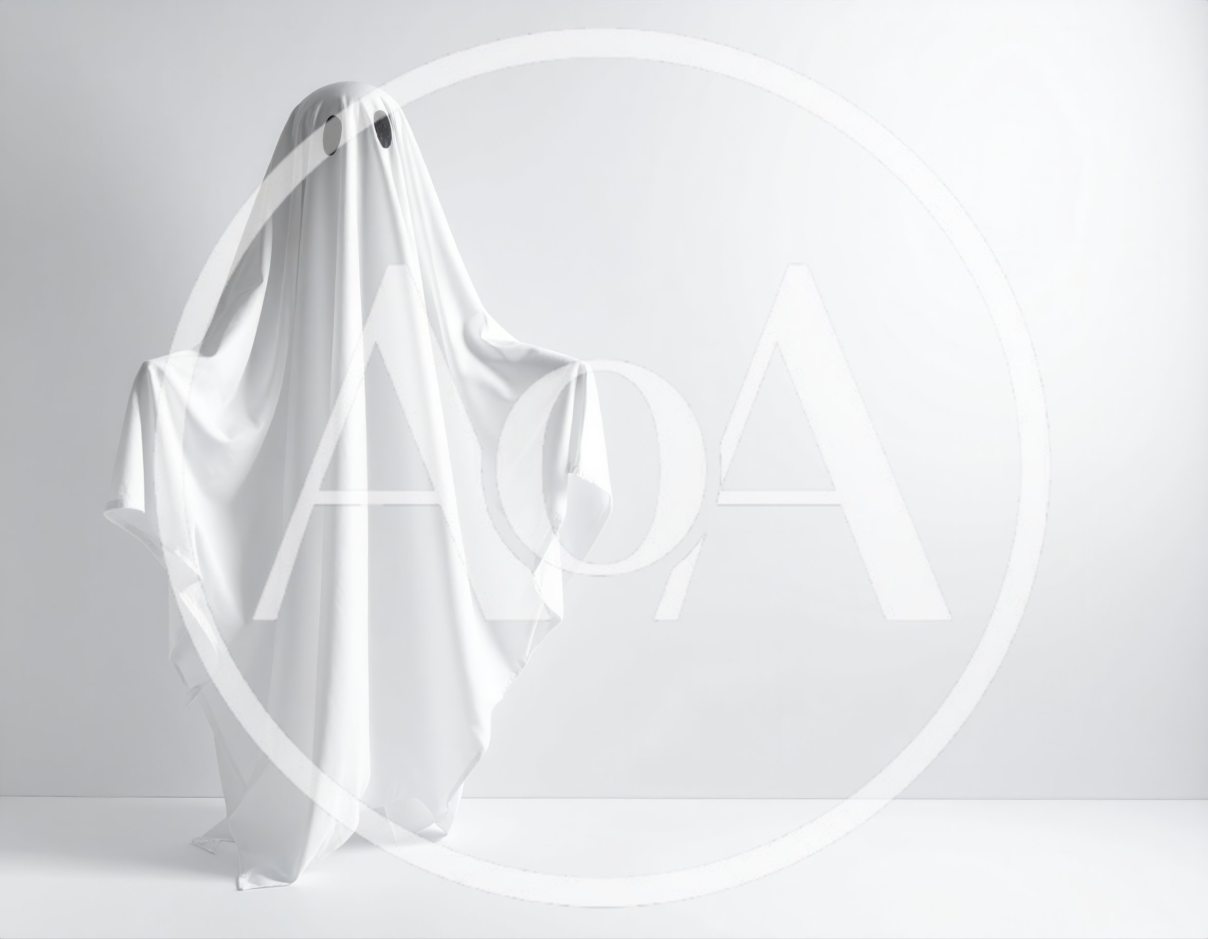 Person Dressed As A Classic White Sheet Ghost
