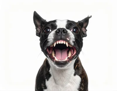 Boston Terrier Dog With Mouth Open