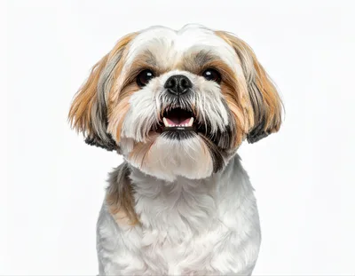 Portrait Of A Shih Tzu Dog With Open Mouth