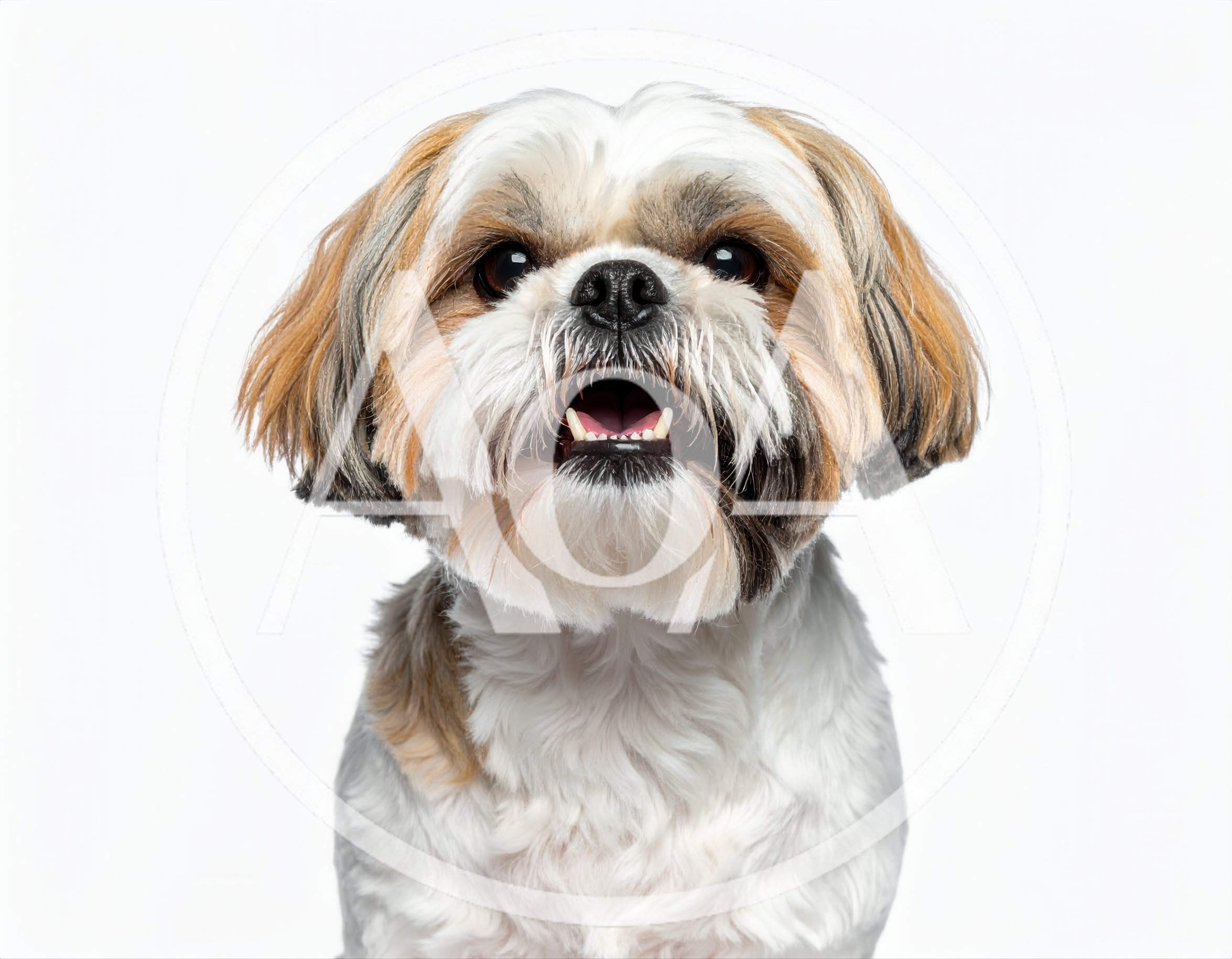 Portrait Of A Shih Tzu Dog With Open Mouth
