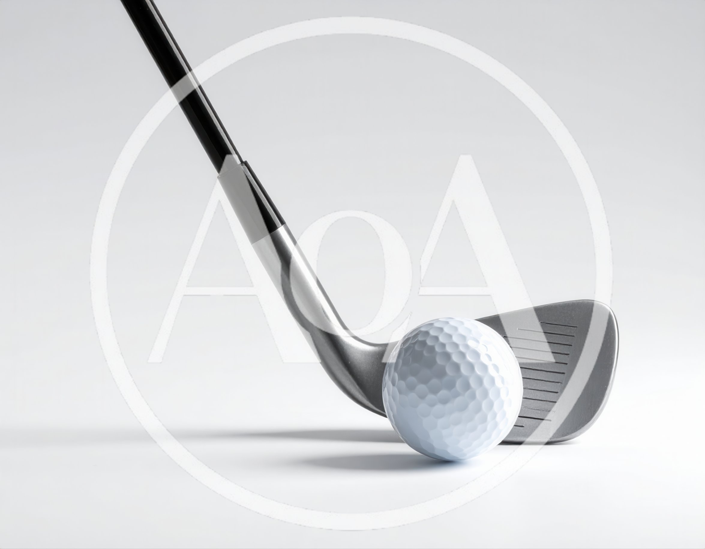 Golf Club Head Resting Against A White Golf Ball