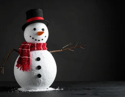 Festive Snowman Figurine With Scarf And Top Hat