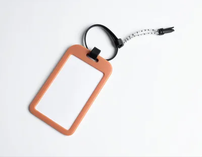 Orange Luggage Tag With Black Strap