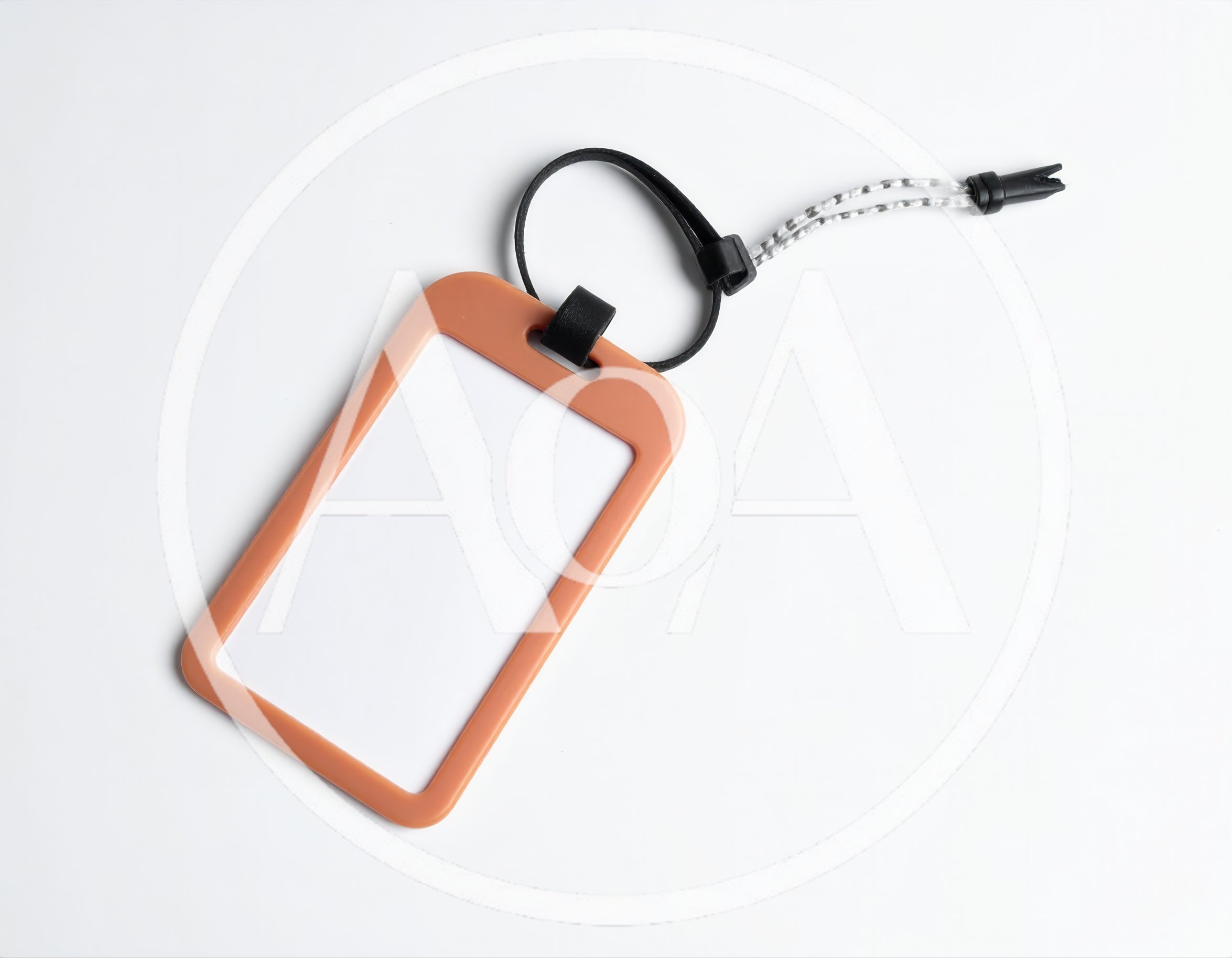 Orange Luggage Tag With Black Strap