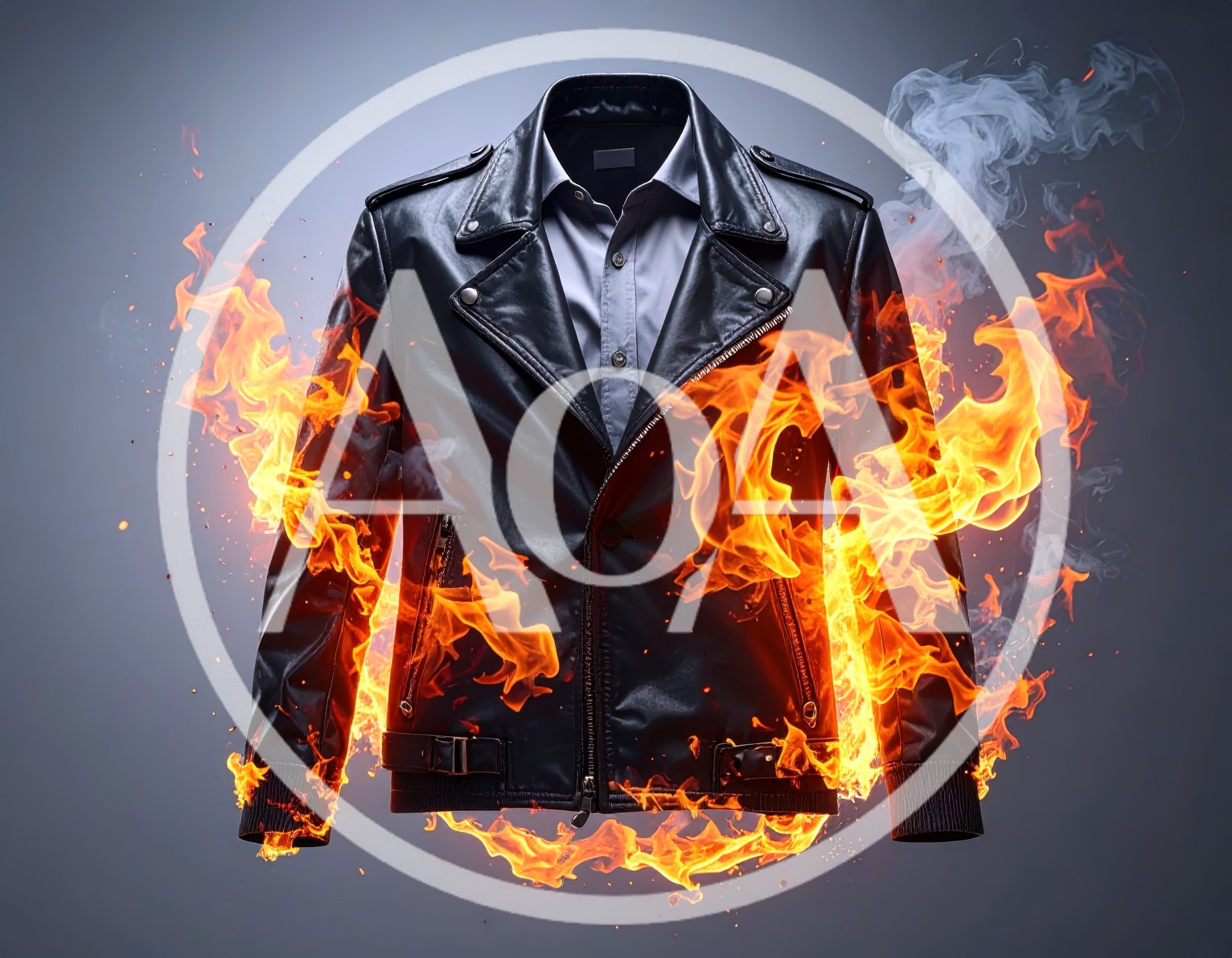 Black Leather Jacket Engulfed In Intense Flames