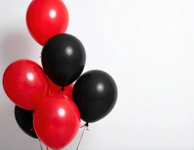 Bunch of Red and Black Balloons
