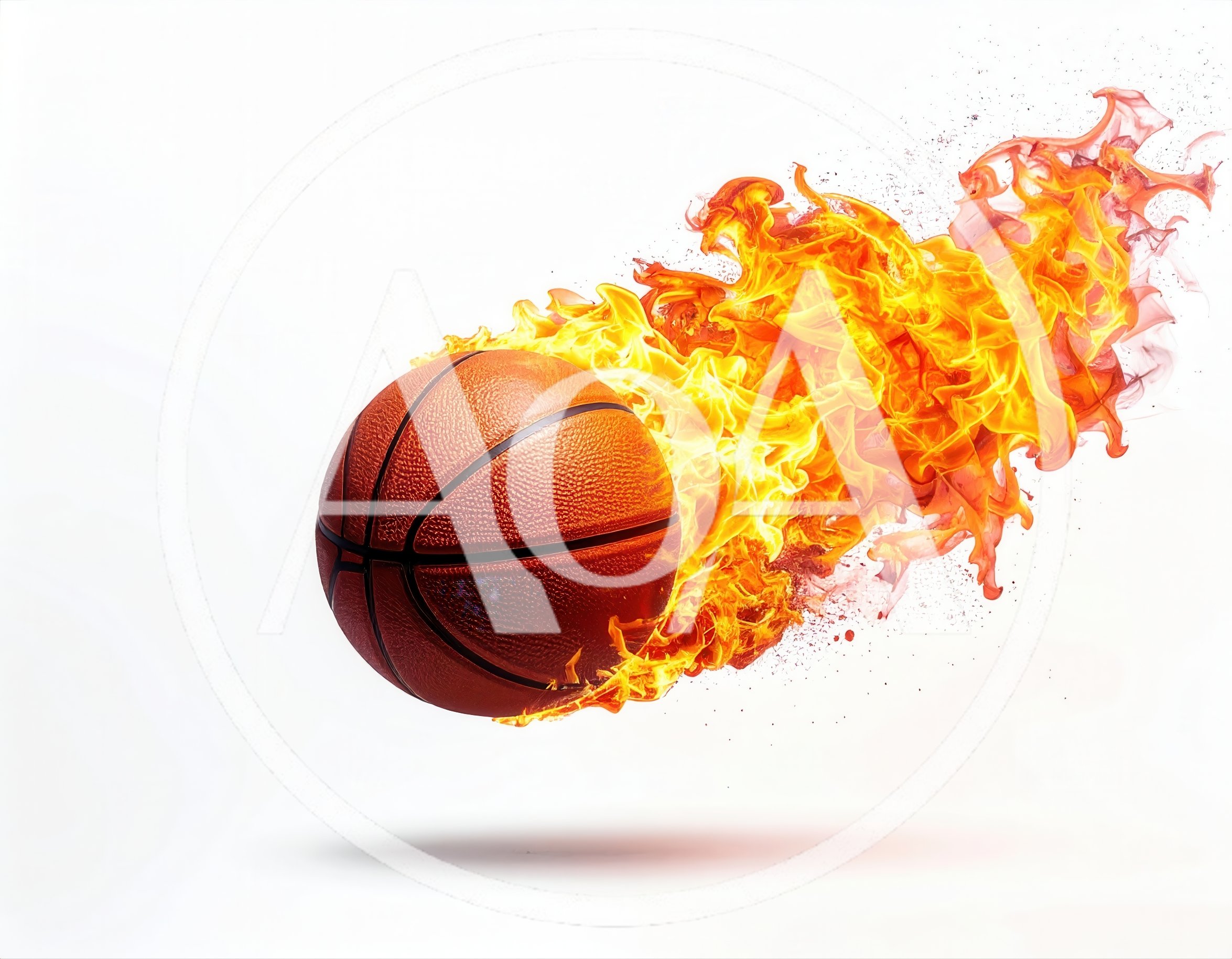 Basketball Engulfed In Intense Realistic Flames
