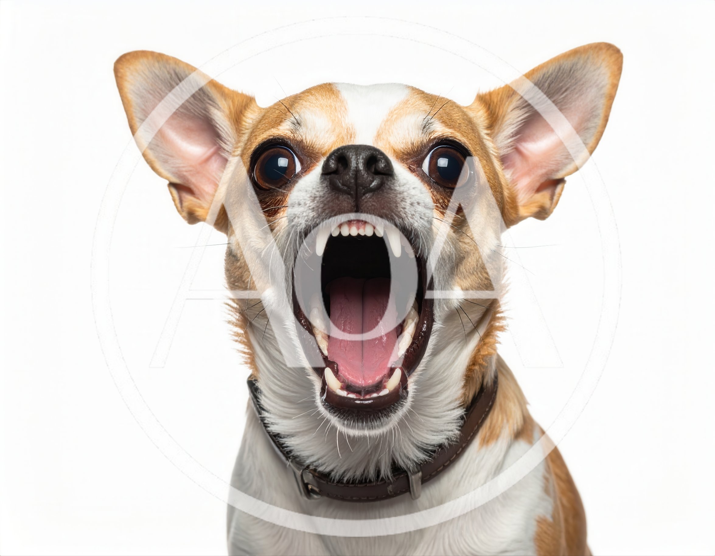 Aggressive Chihuahua Dog Barking With Mouth Open