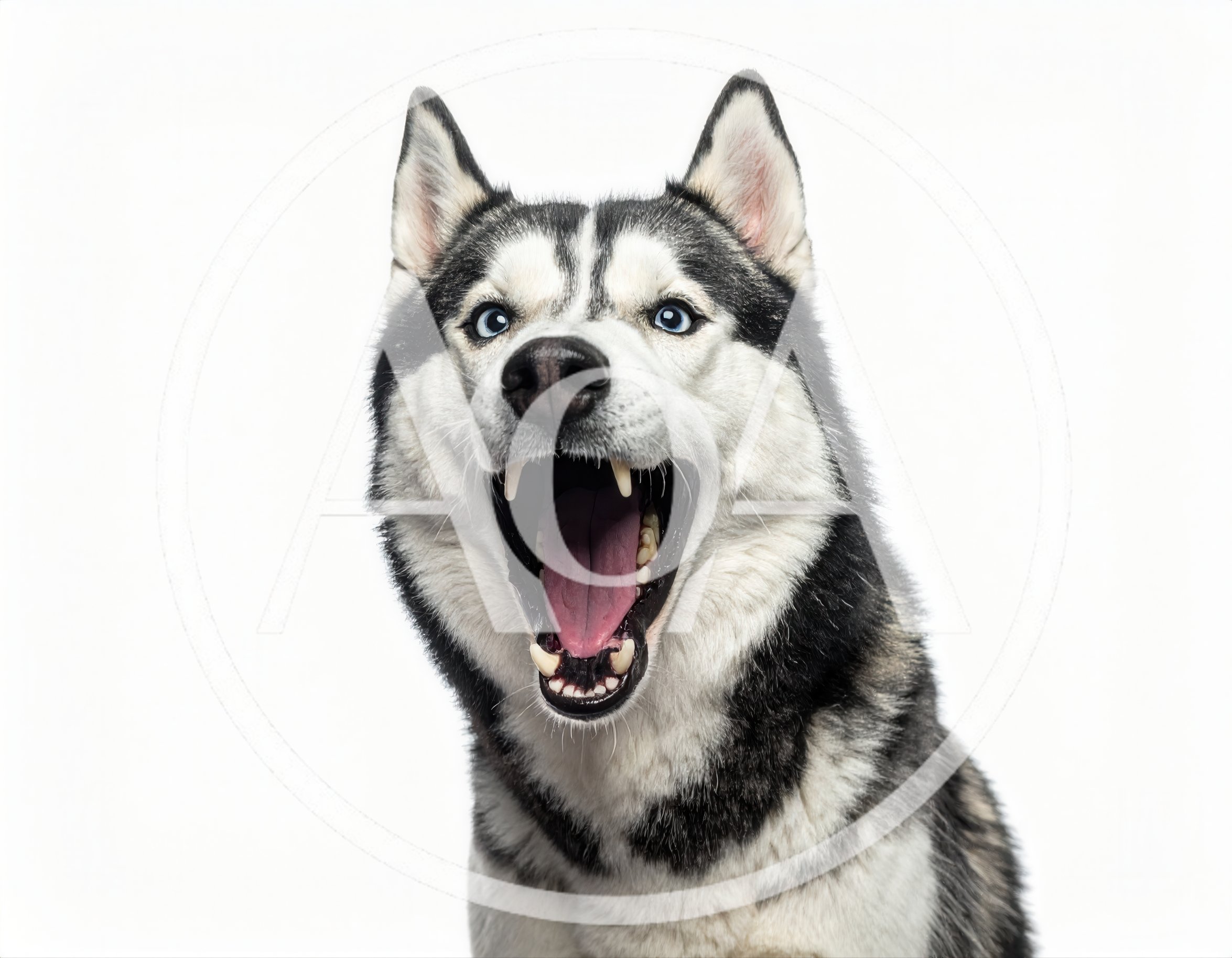 Siberian Husky Dog With Mouth Open