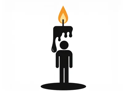 Conceptual Illustration Of A Human Figure As A Candle