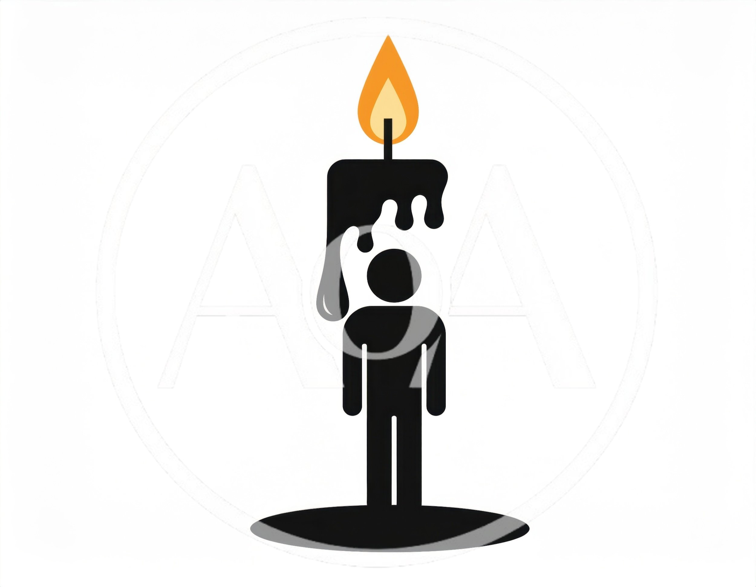 Conceptual Illustration Of A Human Figure As A Candle