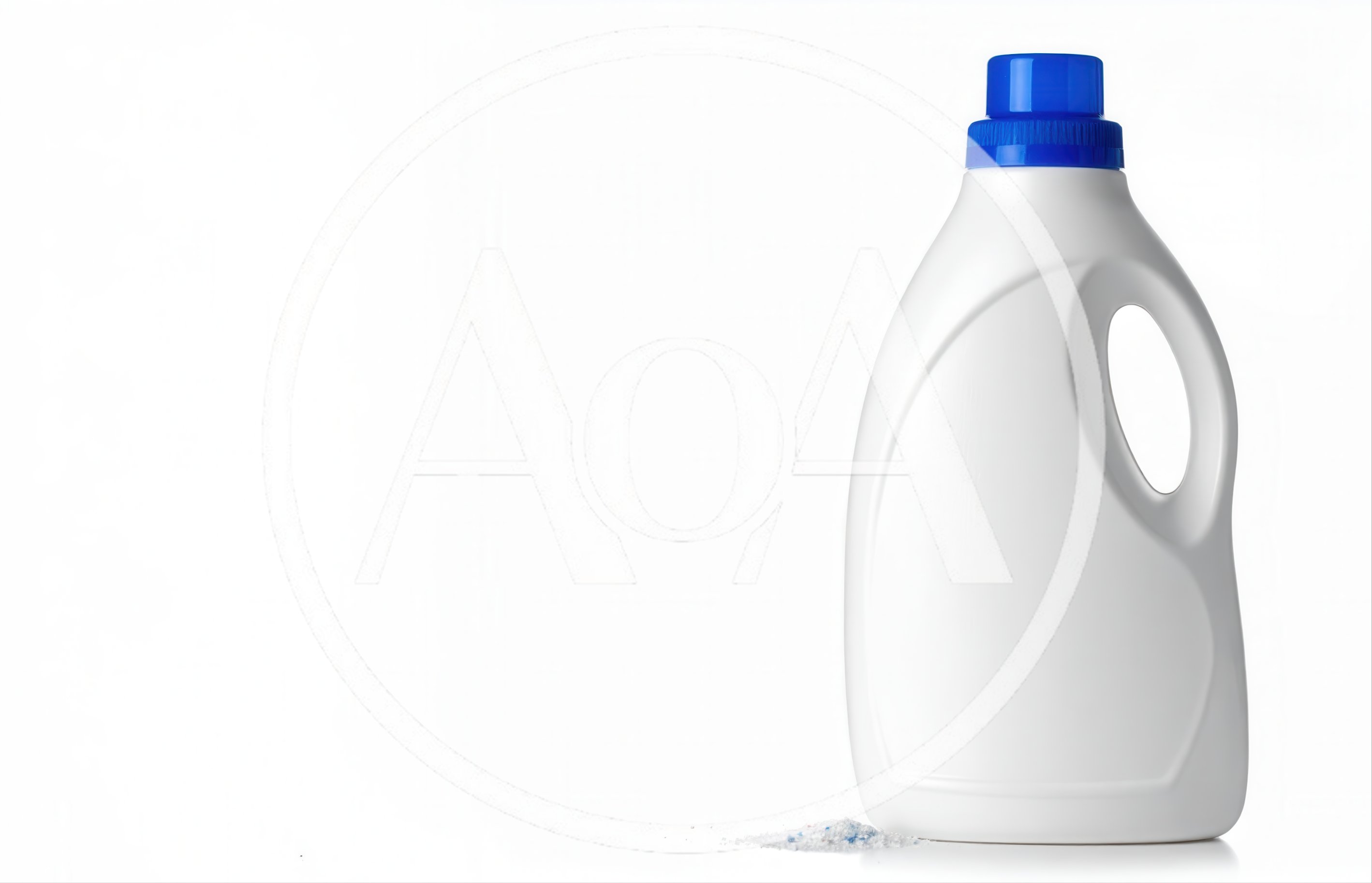 White Laundry Detergent Bottle With Powder
