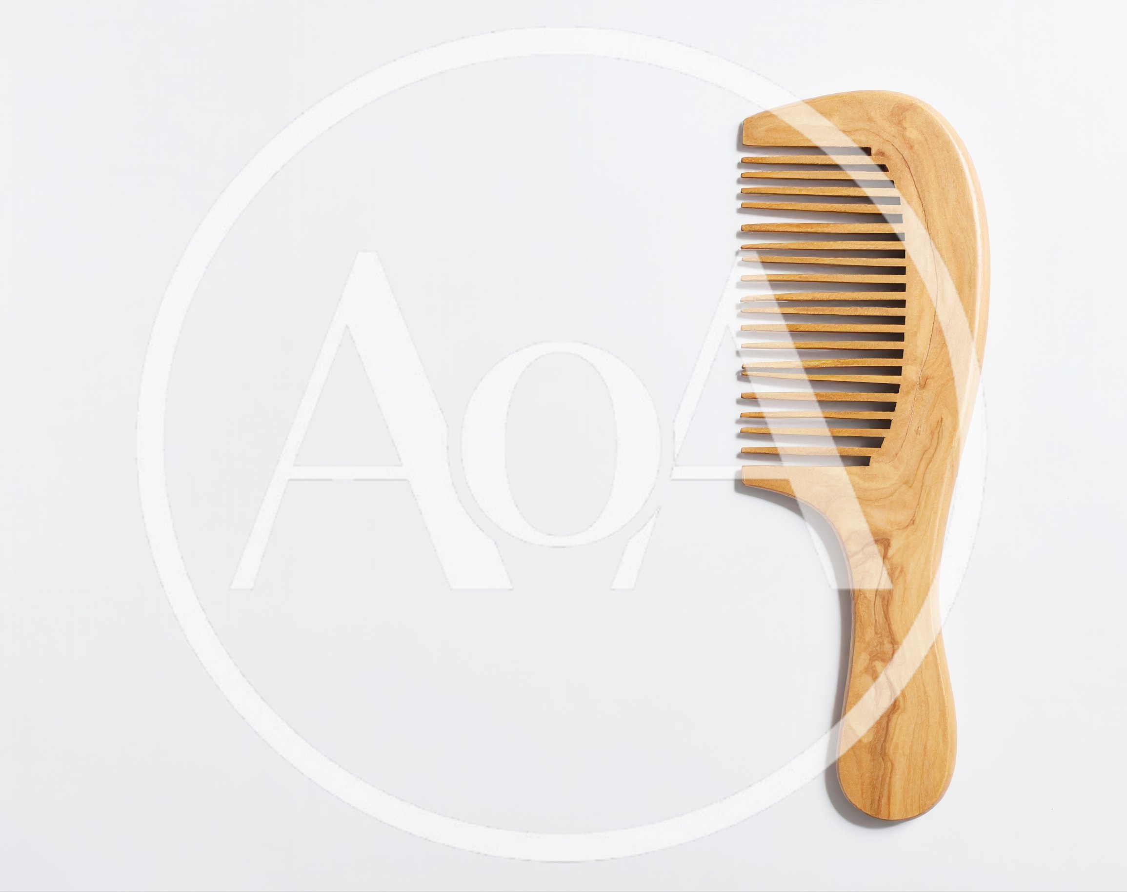 Wooden Hair Comb Isolated On White Background