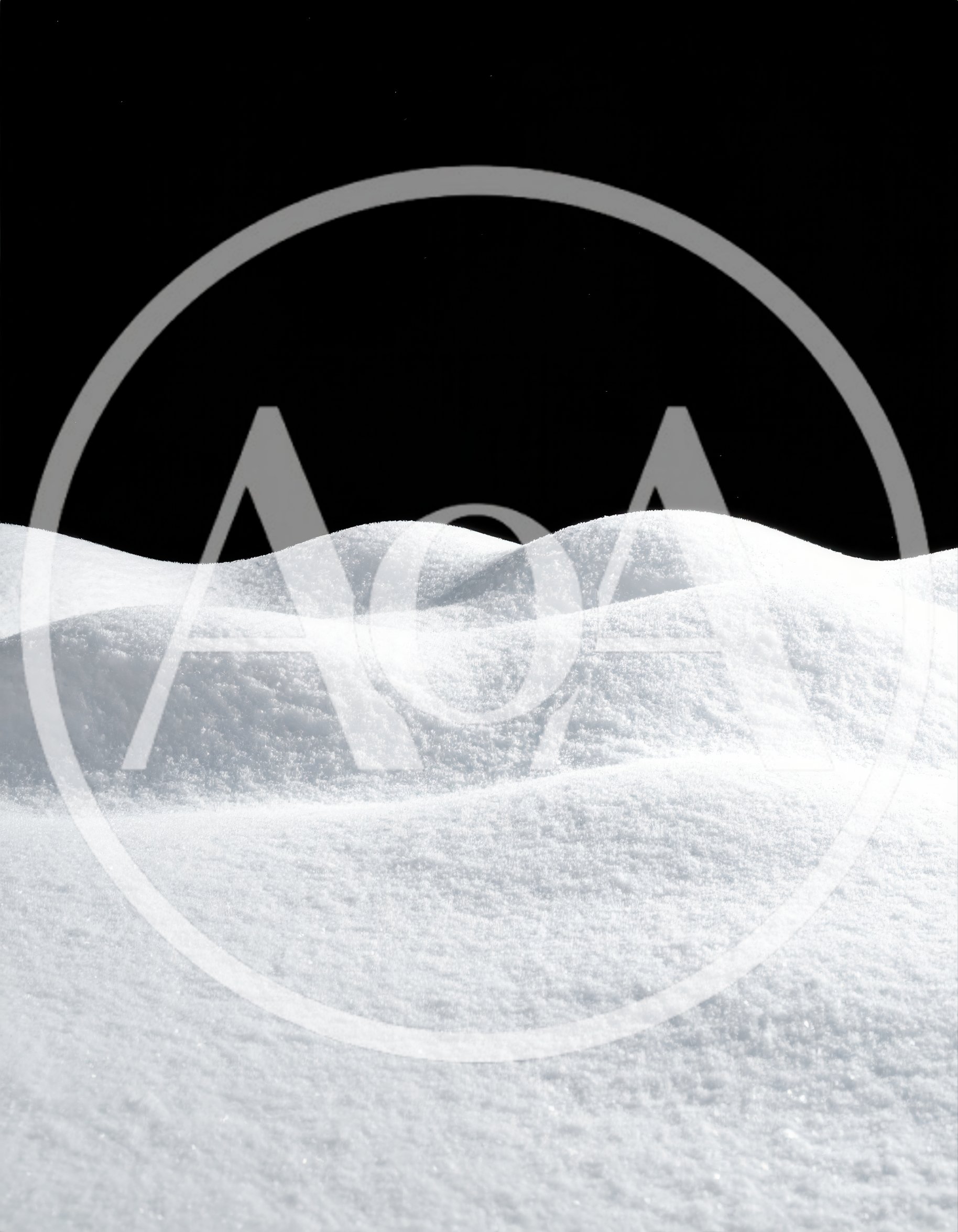 Pristine White Snow Dunes Against A Black Background