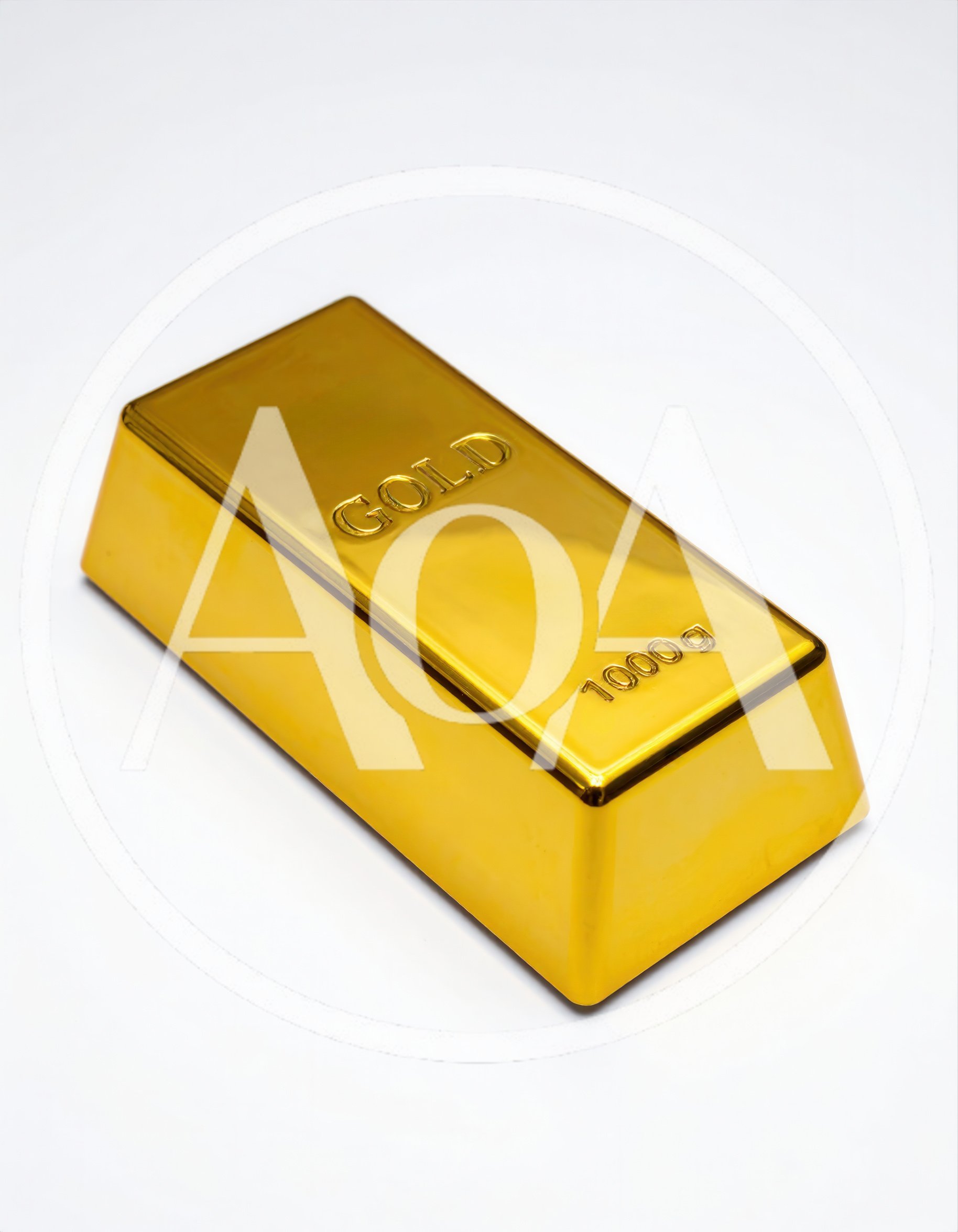 Single Shiny Gold Bar On White Background