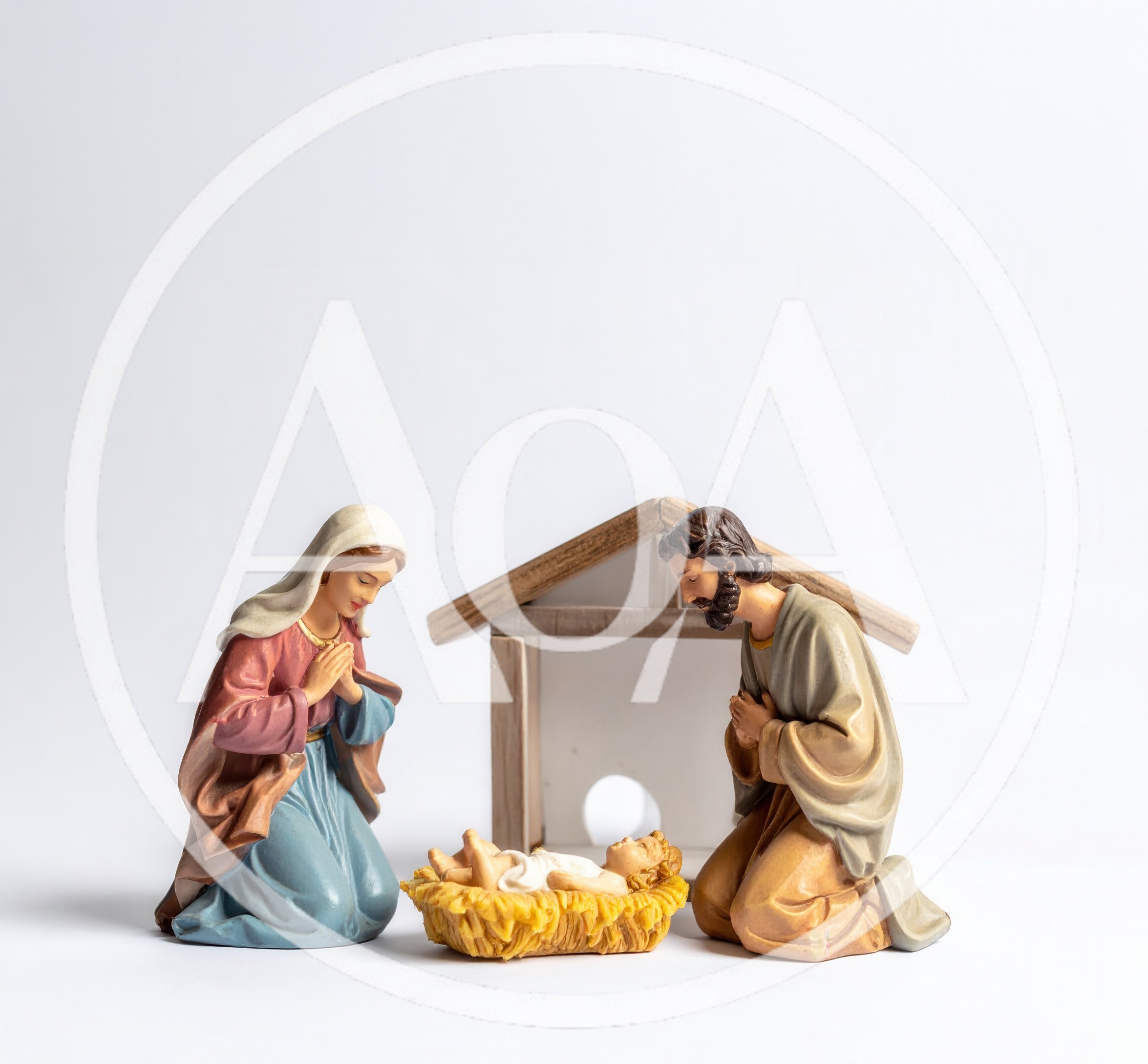 Nativity Scene Figurines of Mary Joseph and Baby Jesus