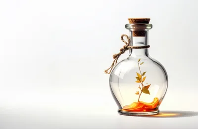 Small Plant Growing Inside A Glass Bottle