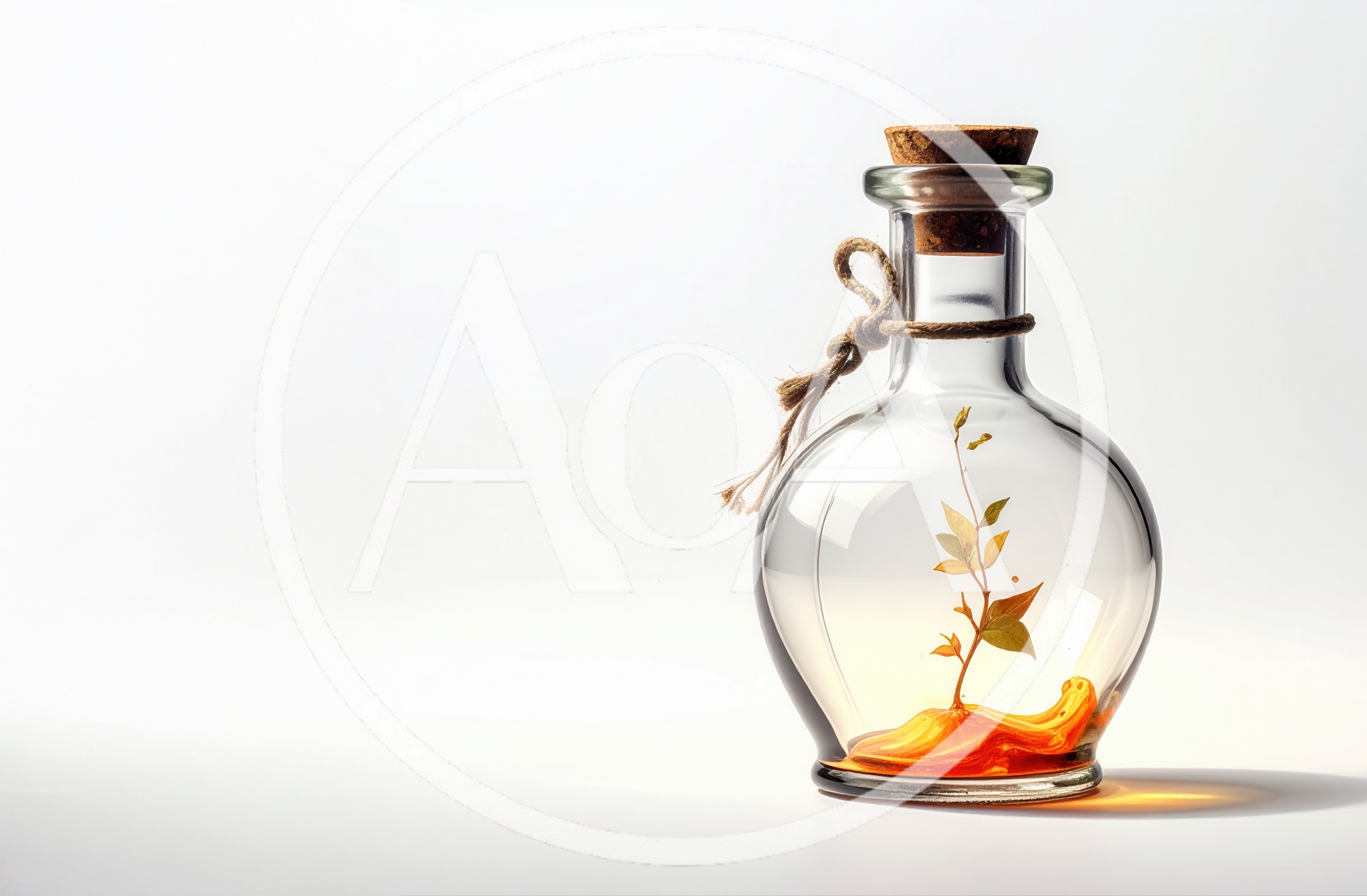Small Plant Growing Inside A Glass Bottle